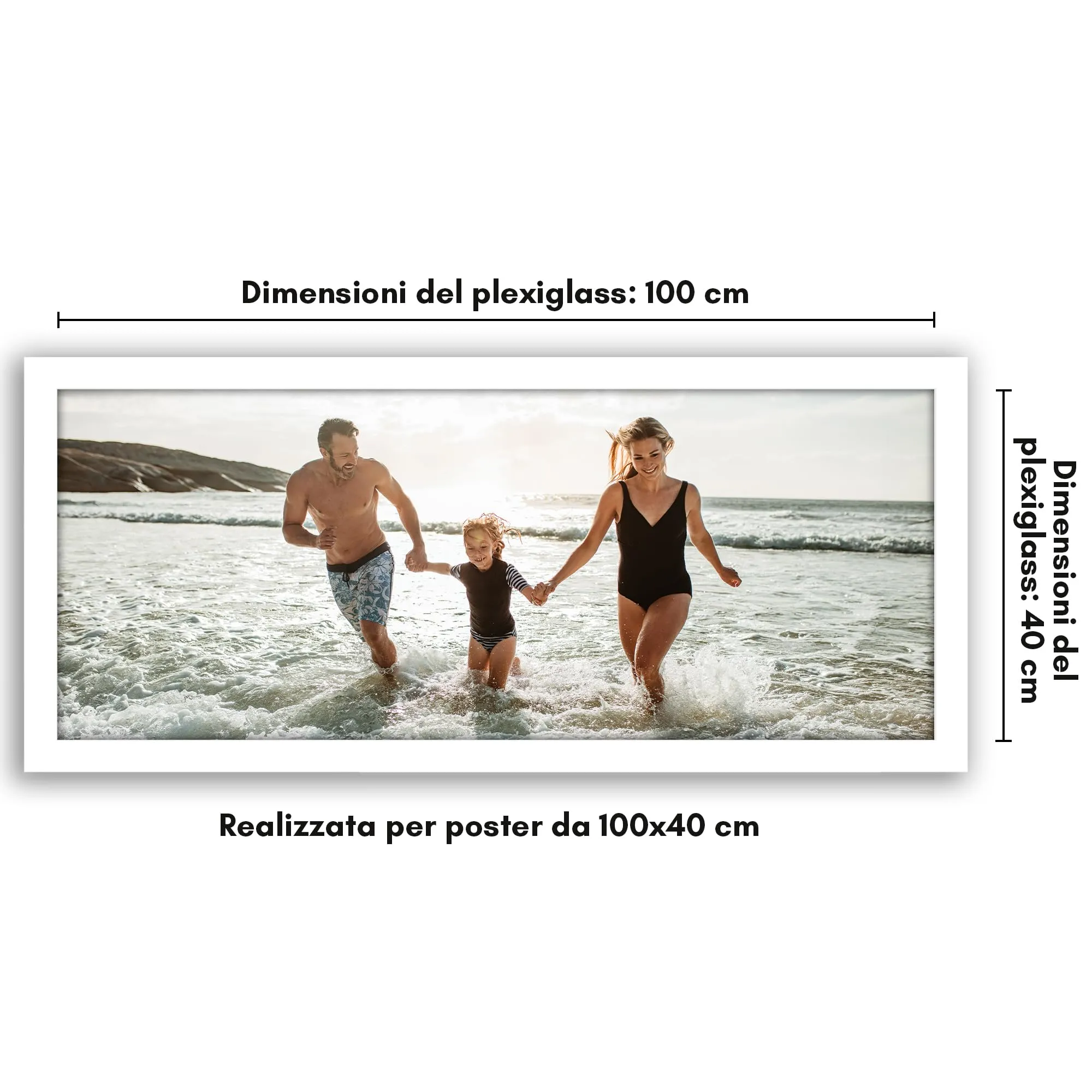 Americanflat Cornice in Legno MDF Bianca 100x40 cm - immagine 3