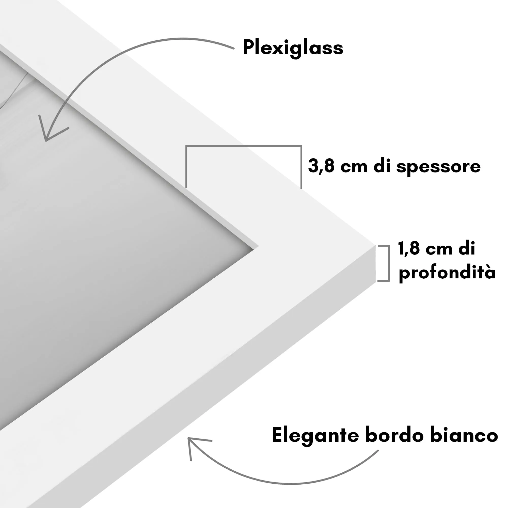 Americanflat Cornice in Legno MDF Bianca 100x40 cm - immagine 4