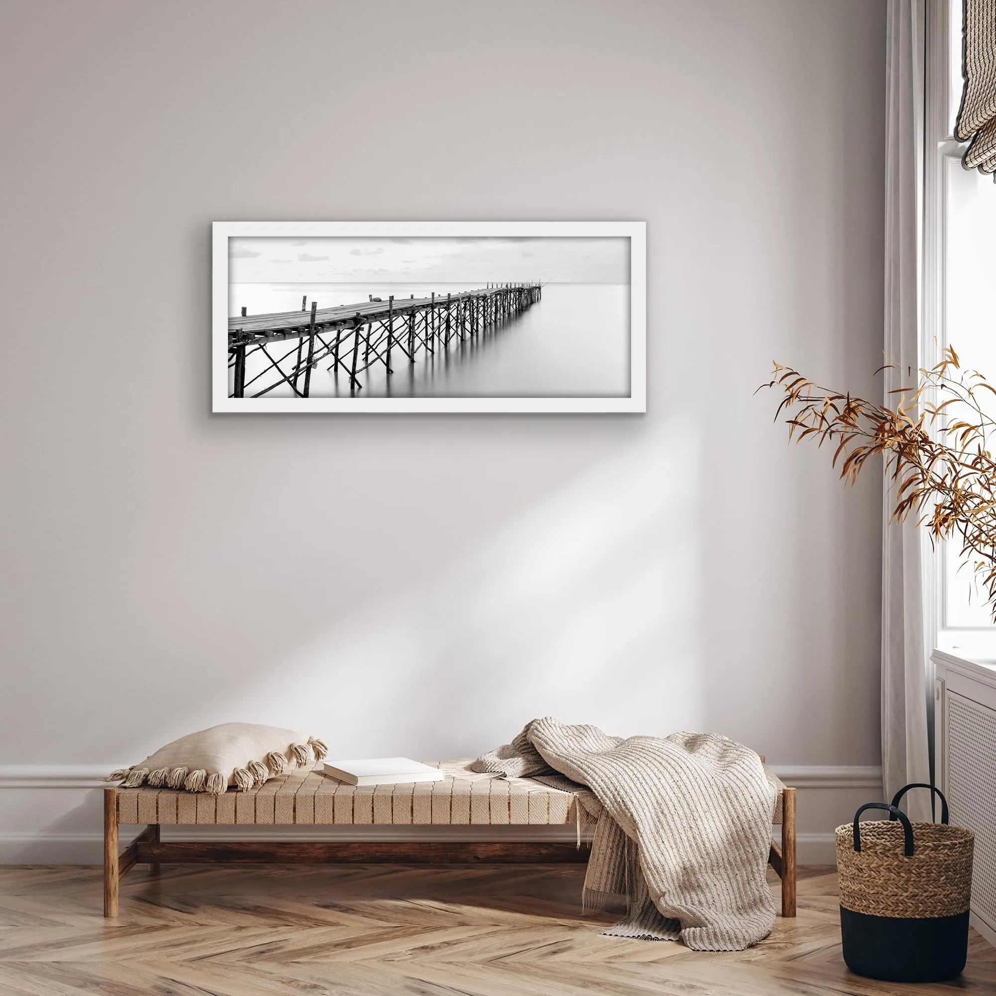 Americanflat Cornice in Legno MDF Bianca 100x40 cm - immagine 6