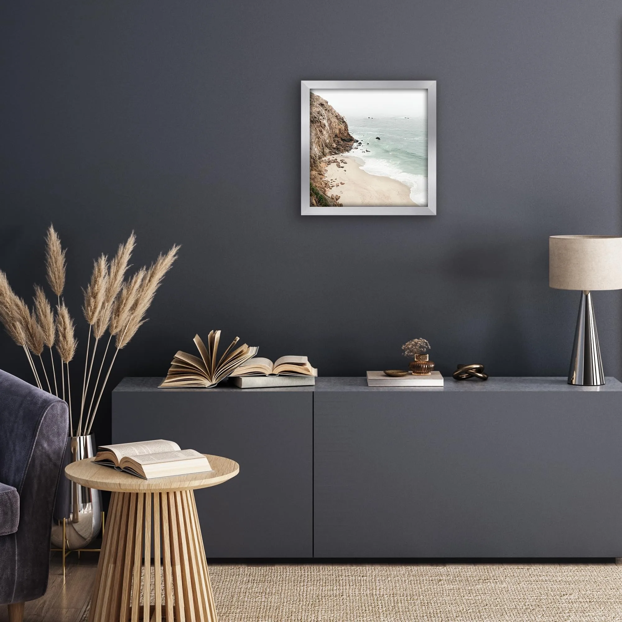 Americanflat Cornice Quadrata in Legno MDF, 40x40 cm, Argento - immagine 9
