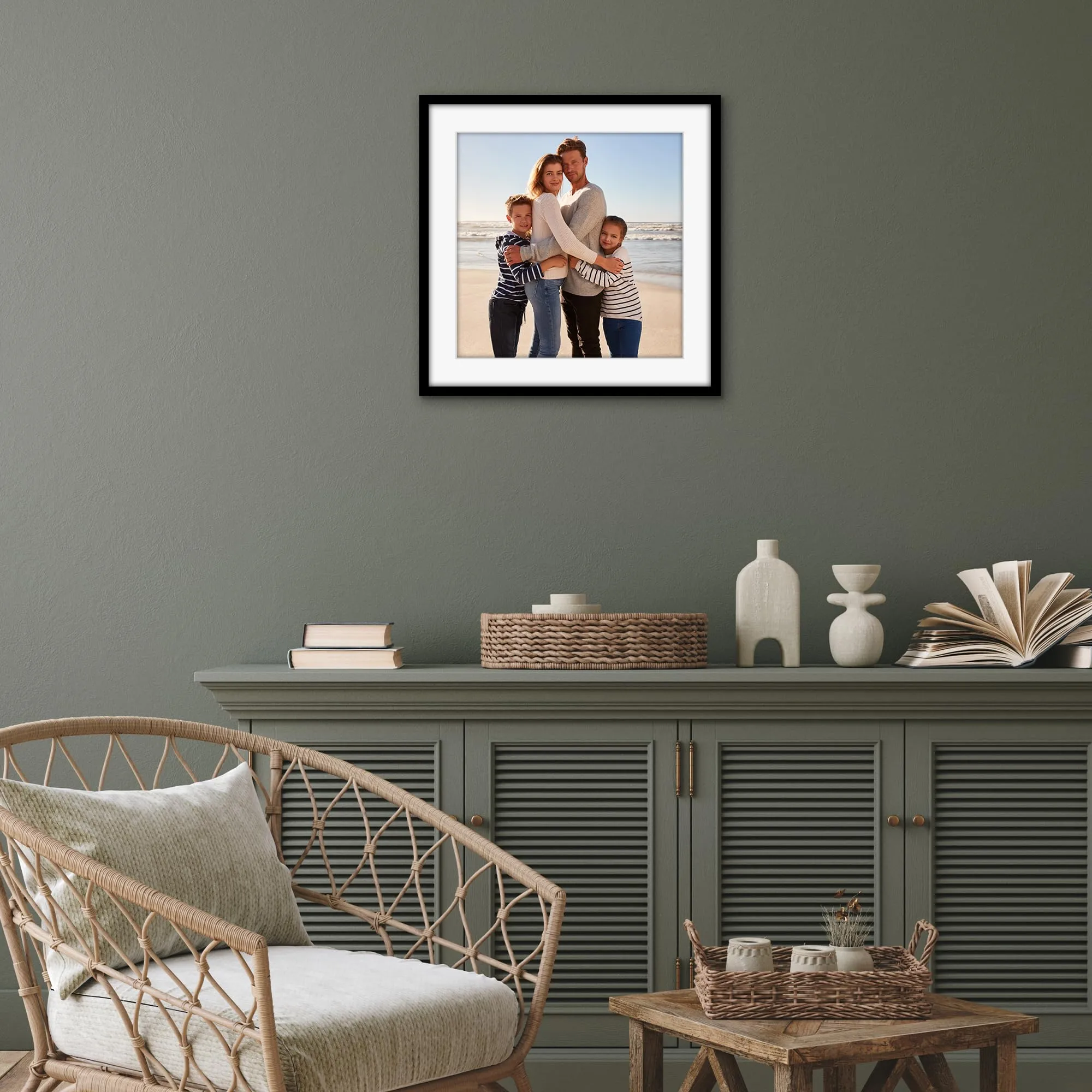 Americanflat Cornice 50x50 cm Nera con Passepartout 40x40 cm - immagine 4
