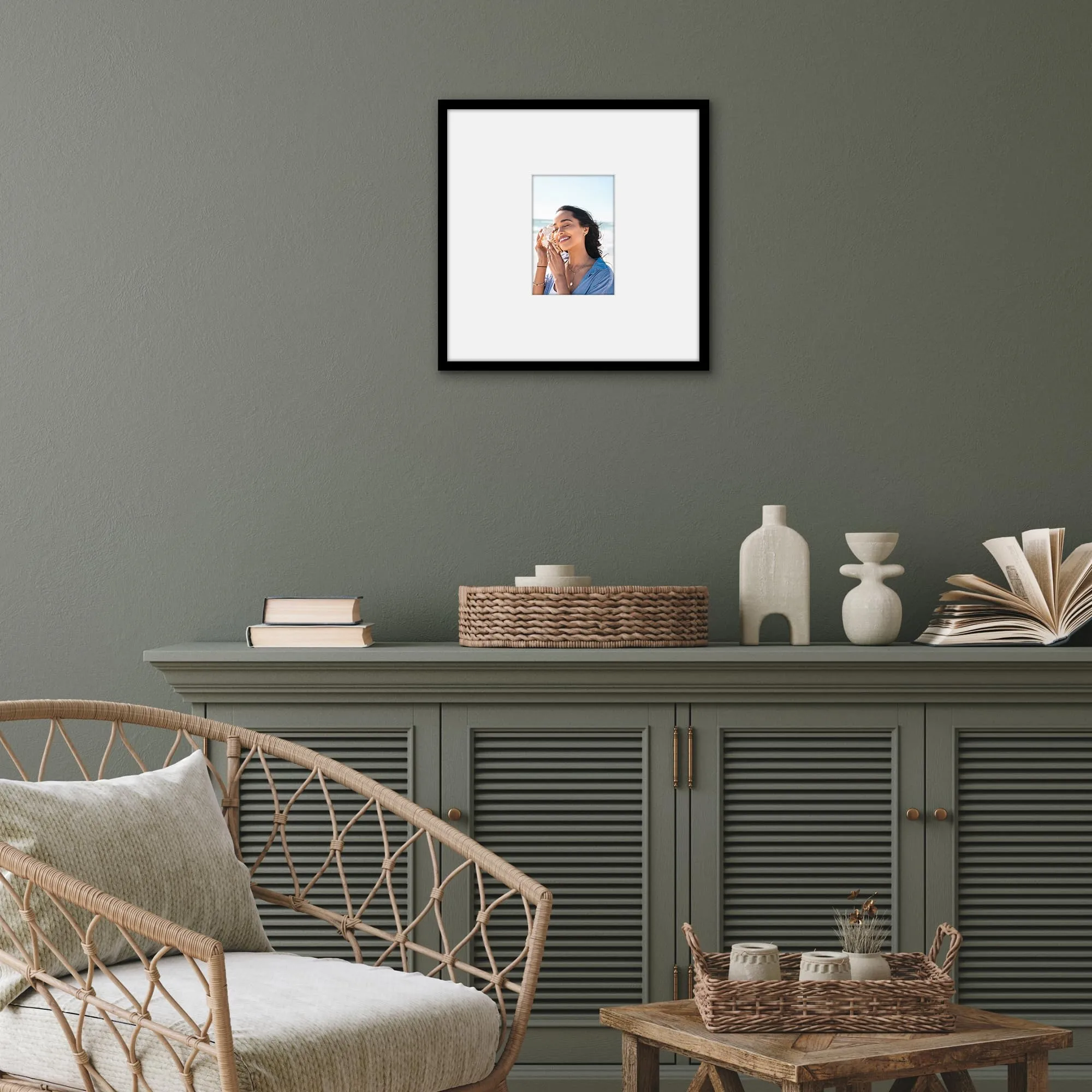 Americanflat Cornice Nera 40x40 cm con Passepartout per Foto 13x19 cm - immagine 4