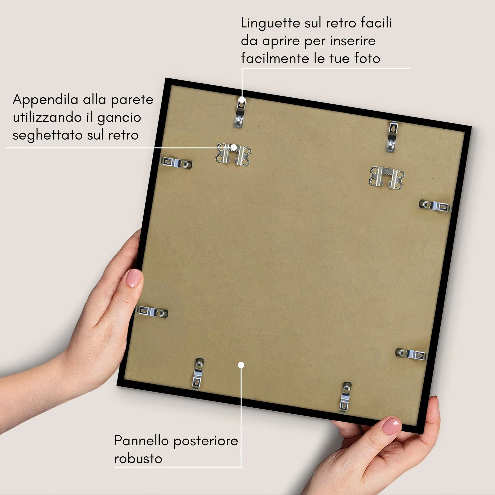 Americanflat Cornice Nera 40x40 cm con Passepartout per Foto 13x19 cm - immagine 5