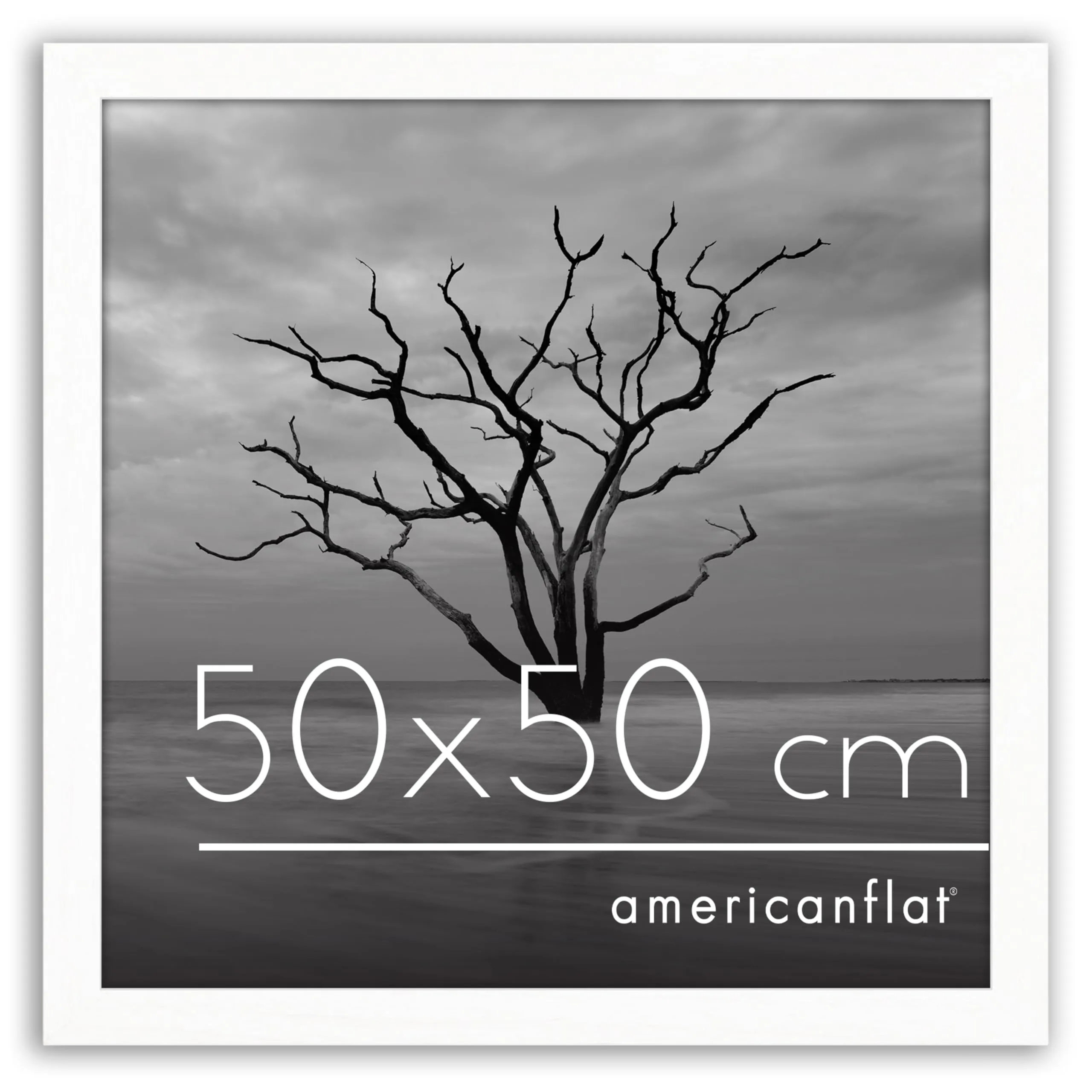 Americanflat Cornice Quadrata in Legno MDF Bianca 50x50 cm - immagine 1