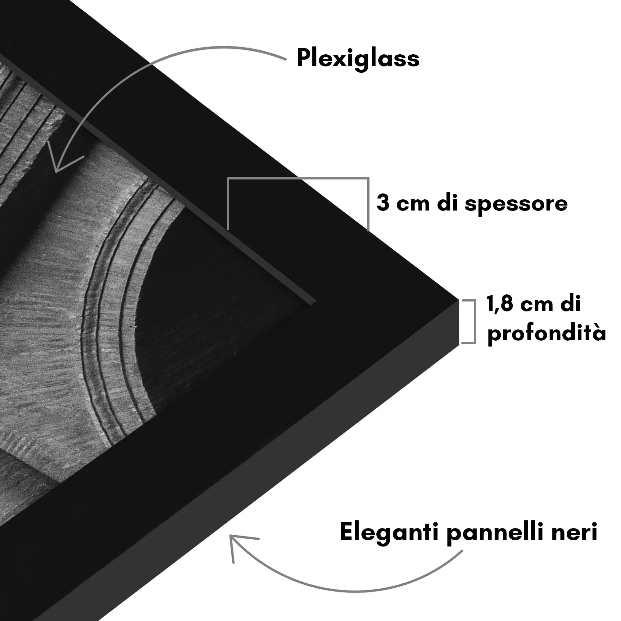 Americanflat Cornice in Legno MDF Nera 60x80 cm - immagine 3