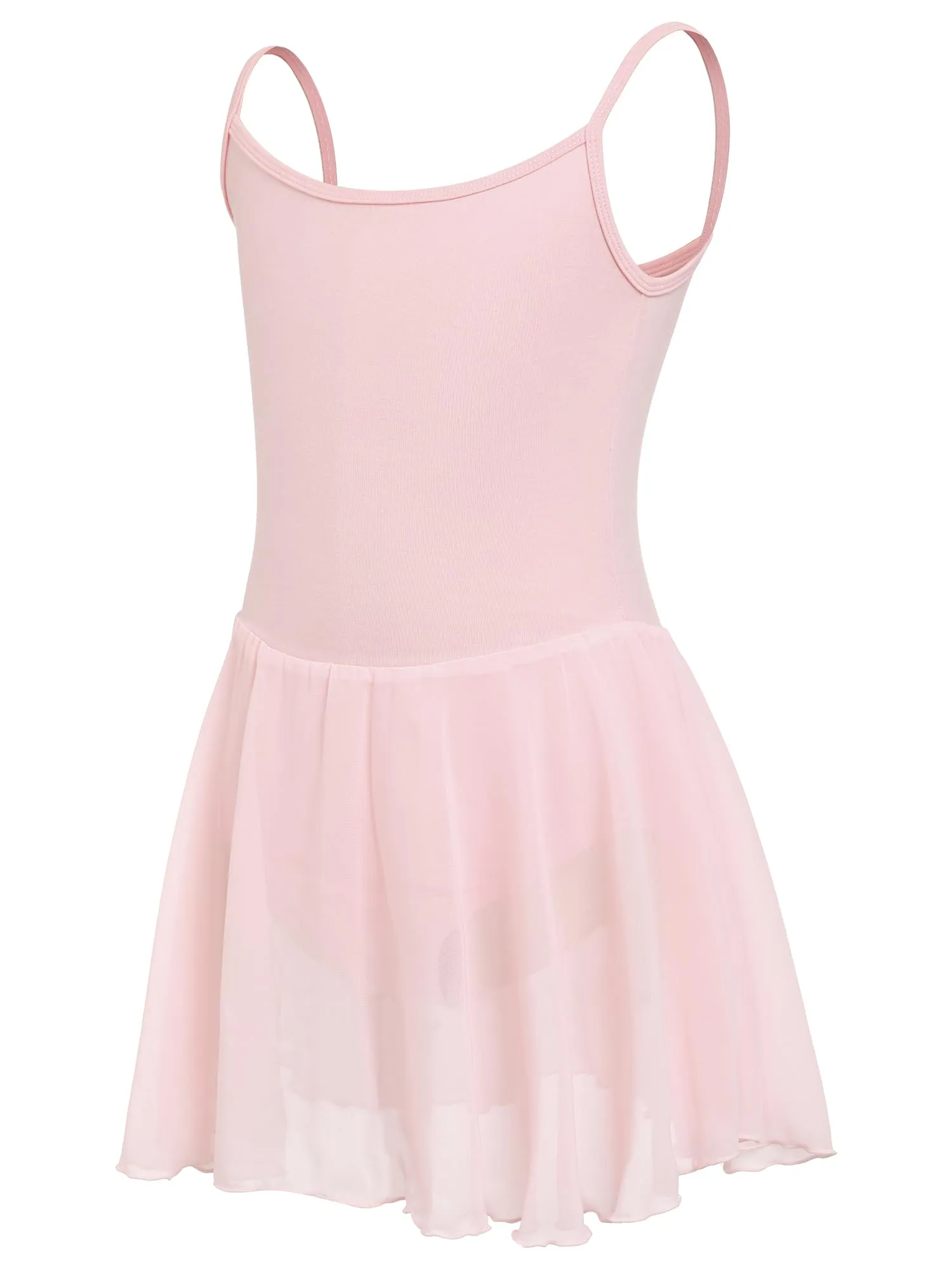 Eisnnu Vestito da Balletto Ginnastica Leotard in Cotone con Gonna in Chiffon per Ragazza, 2-14 Anni (Rosa, 150) - immagine 1