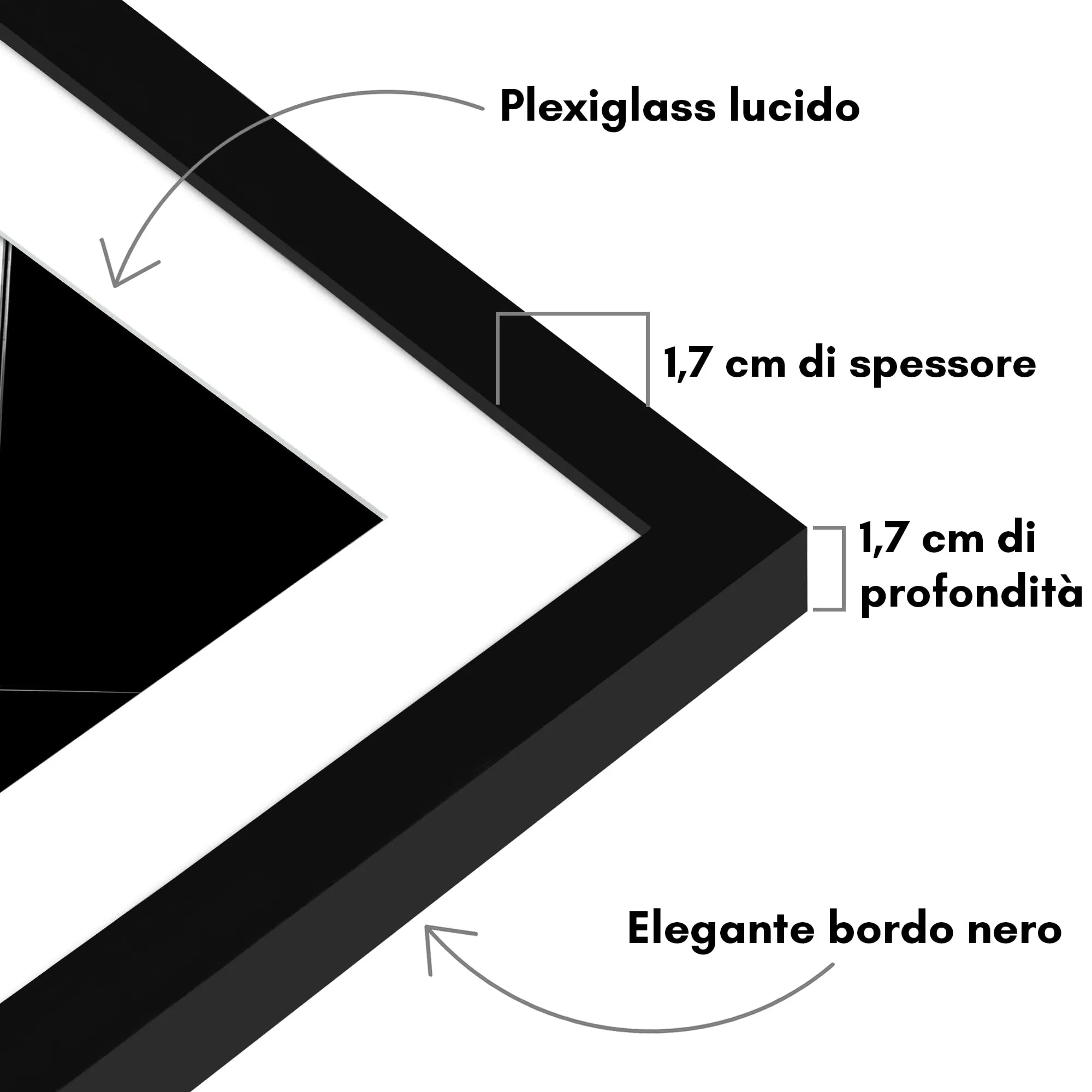 Americanflat Cornice 50x70 cm Nera con Passepartout 42x60 cm - immagine 3