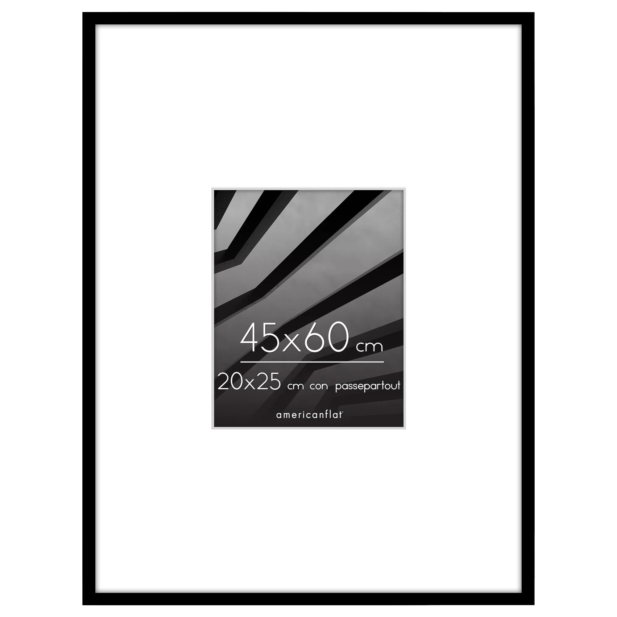 Americanflat Cornice Nera 45x60 cm con Passepartout 20x25 cm - immagine 1