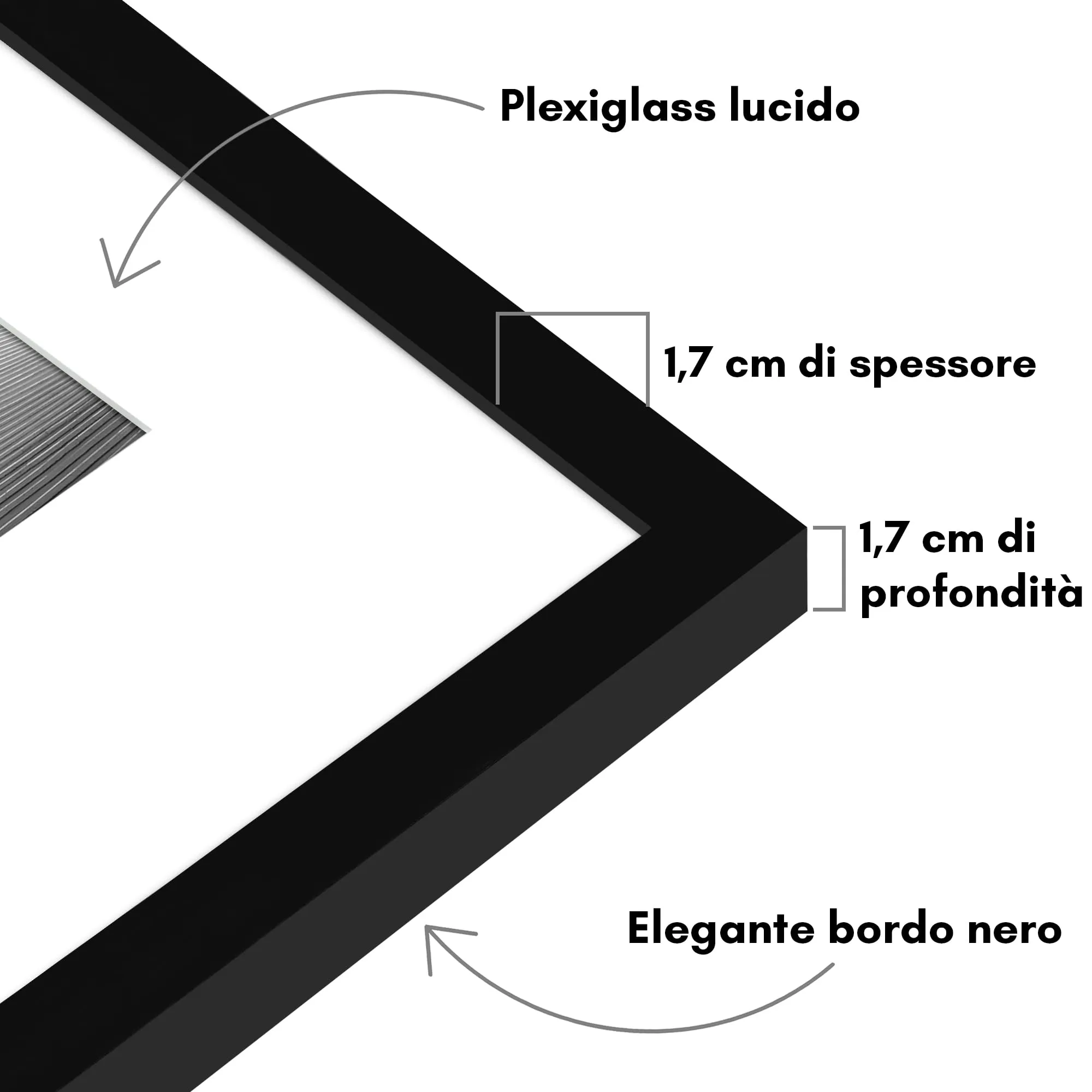 Americanflat Cornice 40x60 cm Nera con Passepartout per foto 30x45 cm - immagine 3