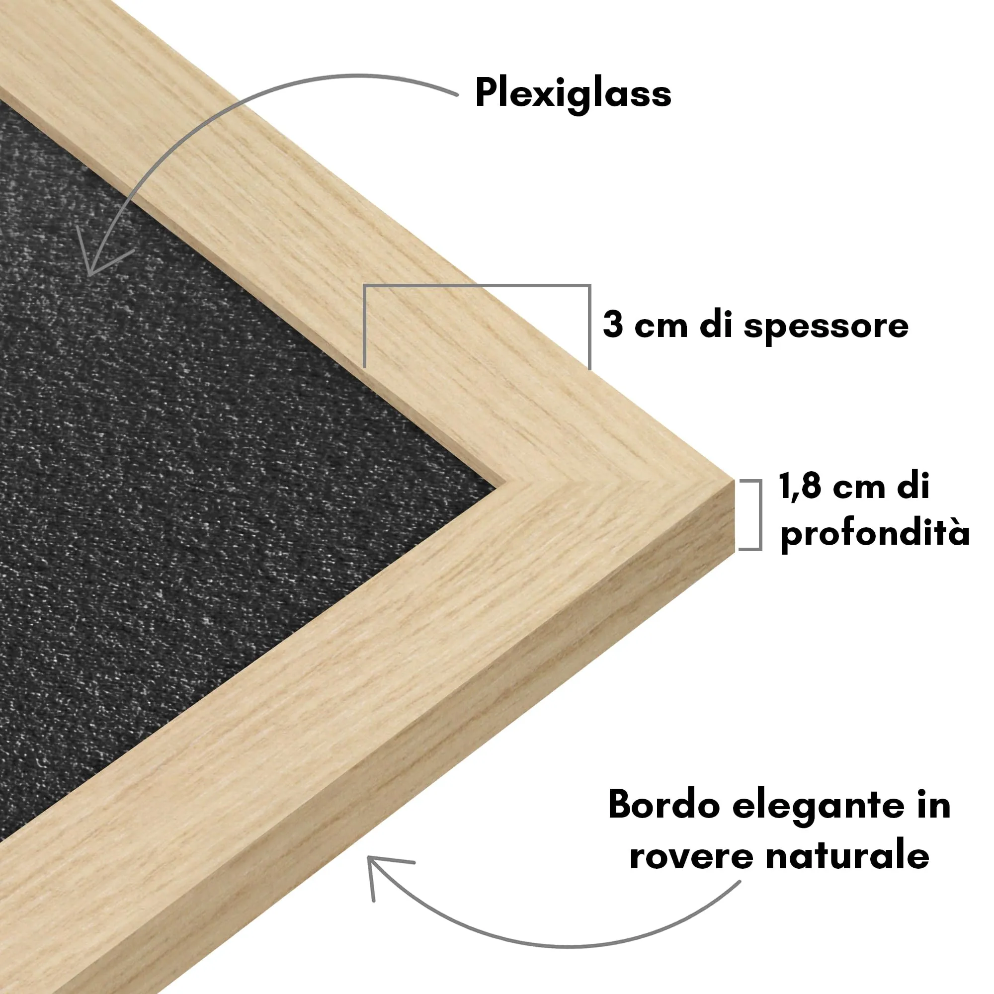 Americanflat Cornice Effetto Rovere Naturale 60x85 cm in Legno MDF - immagine 6