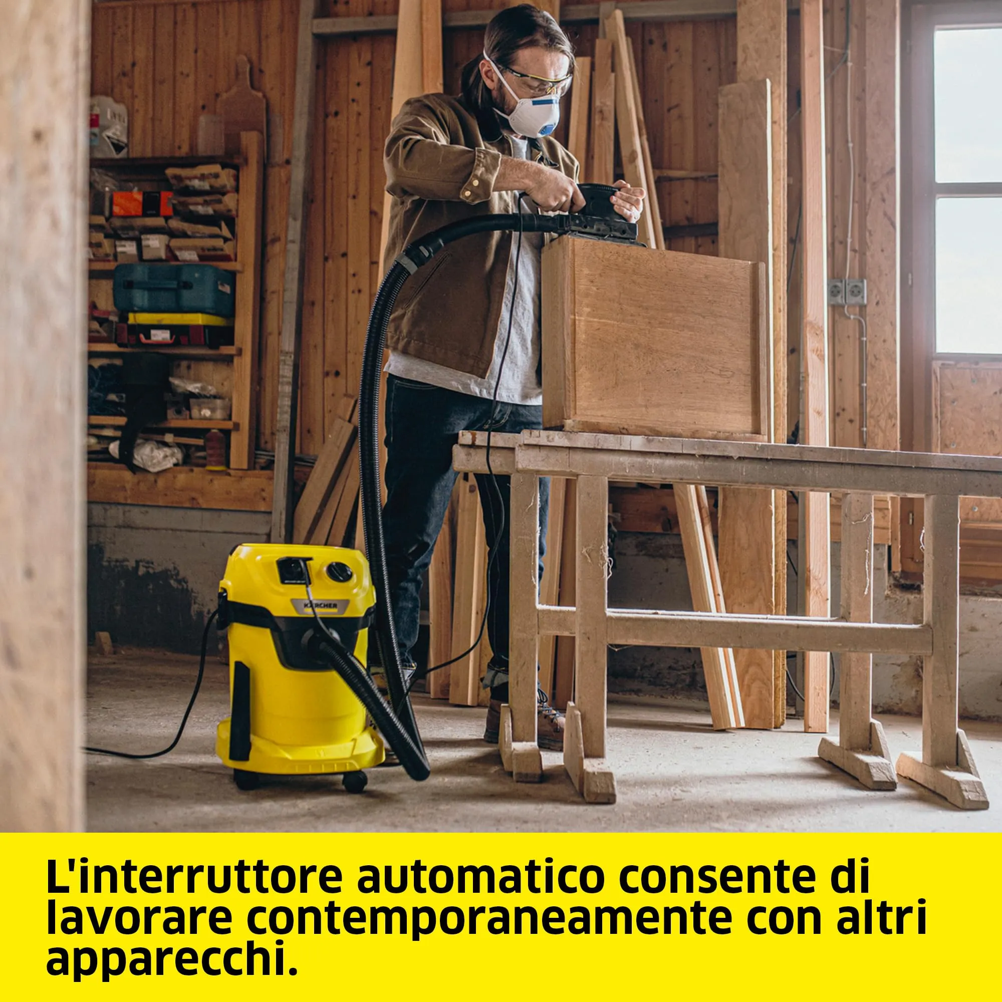 Kärcher WD 3 P V-19/4/20 Aspiratore Solidi e Liquidi, 1000W, Contenitore 19L, Presa Elettroutensile e Funzione Soffiante - immagine 5