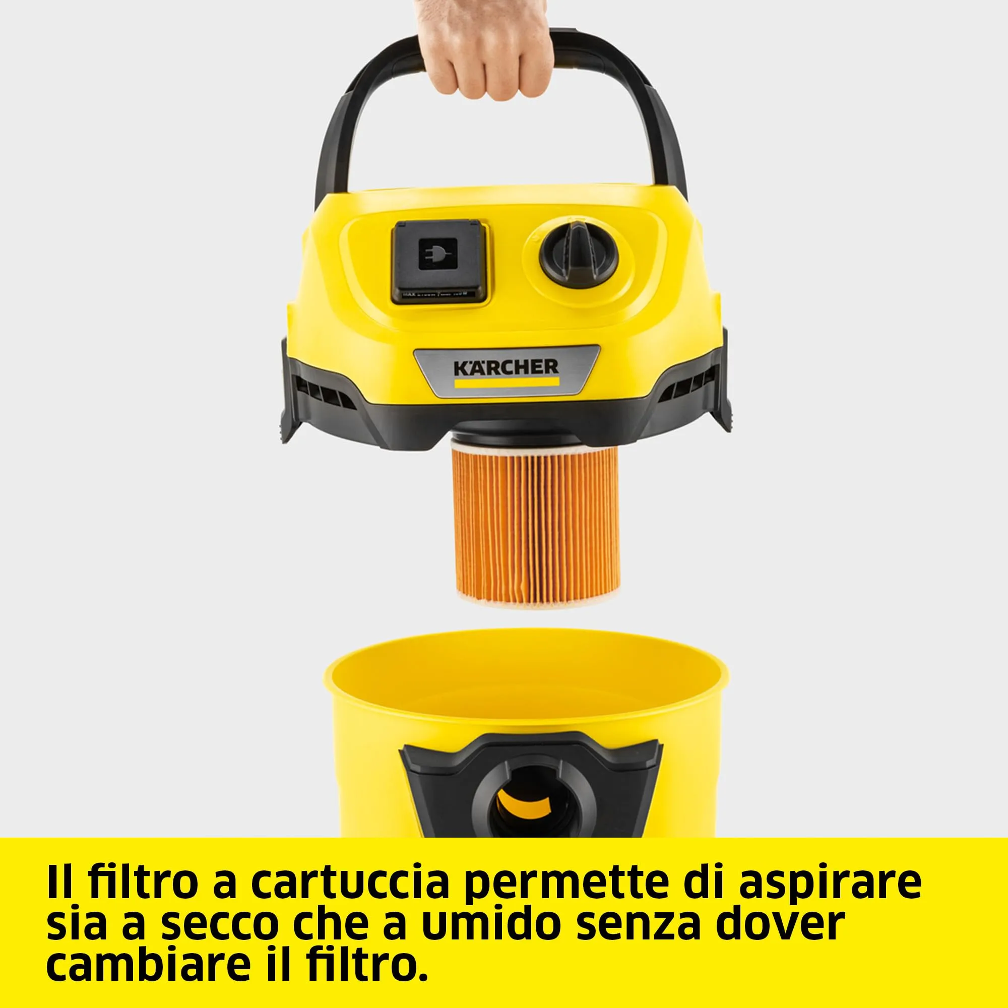 Kärcher WD 3 P V-19/4/20 Aspiratore Solidi e Liquidi, 1000W, Contenitore 19L, Presa Elettroutensile e Funzione Soffiante - immagine 6