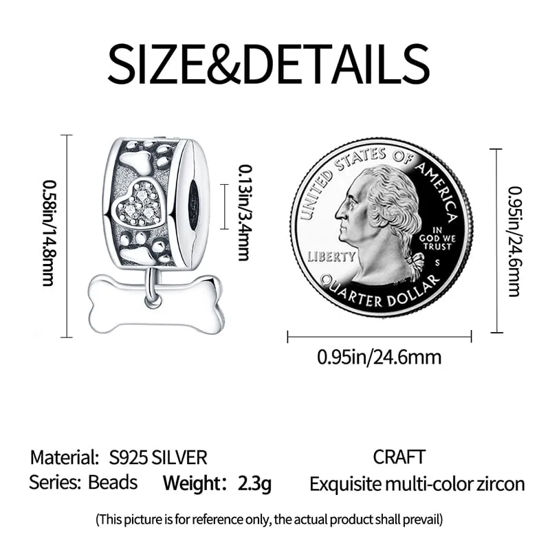 Pandach Bead Charm in Argento Sterling 925 con Cubic Zirconia, Compatibile con Braccialetti e Collane Europei - immagine 5