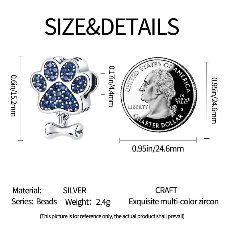 Pandach Bead Charm Ciondolo Argento Sterling 925 con Cubic Zirconia per Braccialetti e Collane Europei - immagine 5
