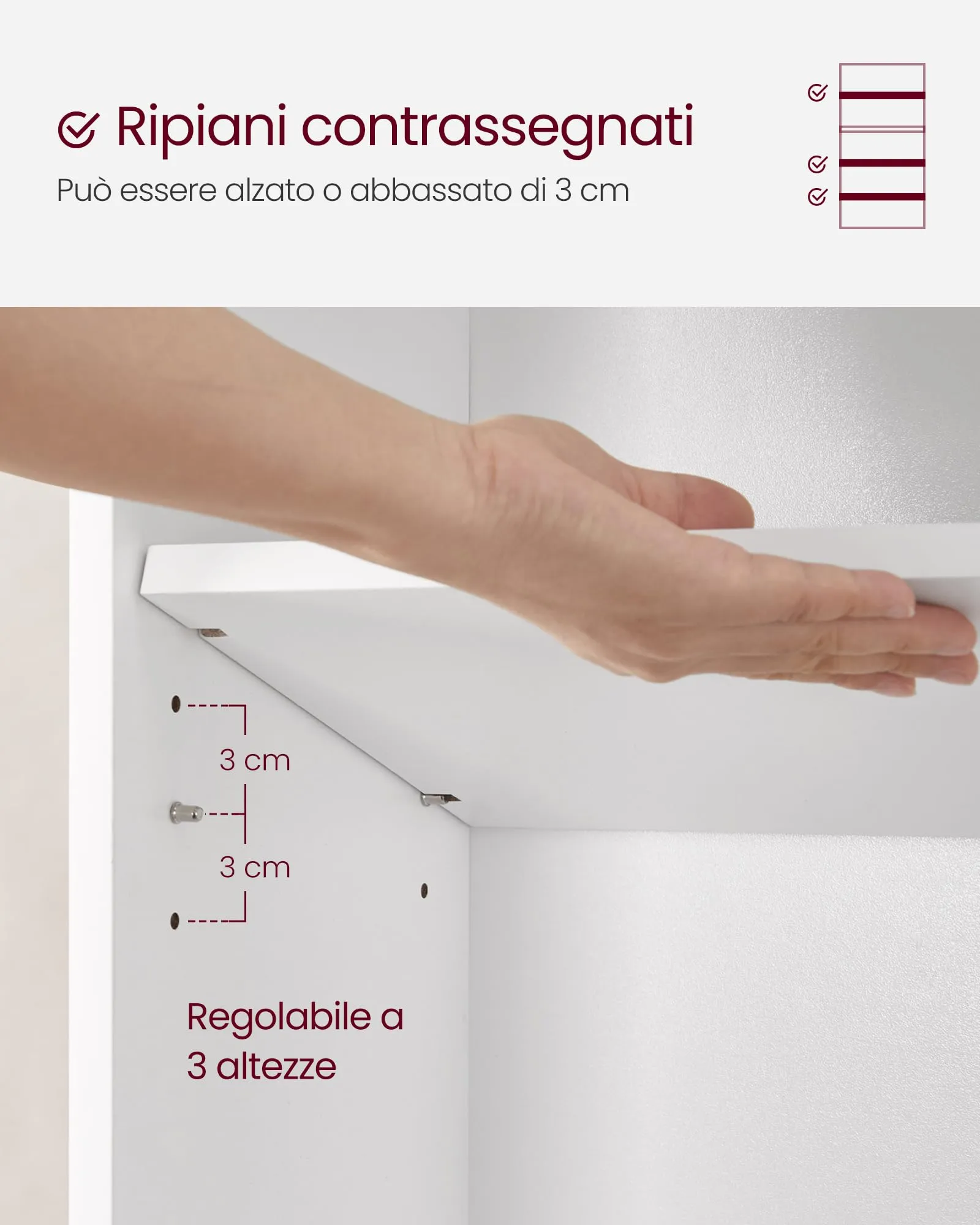 VASAGLE Scaffale a 5 Ripiani, Libreria con Ripiani Regolabili, Bianco Nuvola LBC165T14 - immagine 7