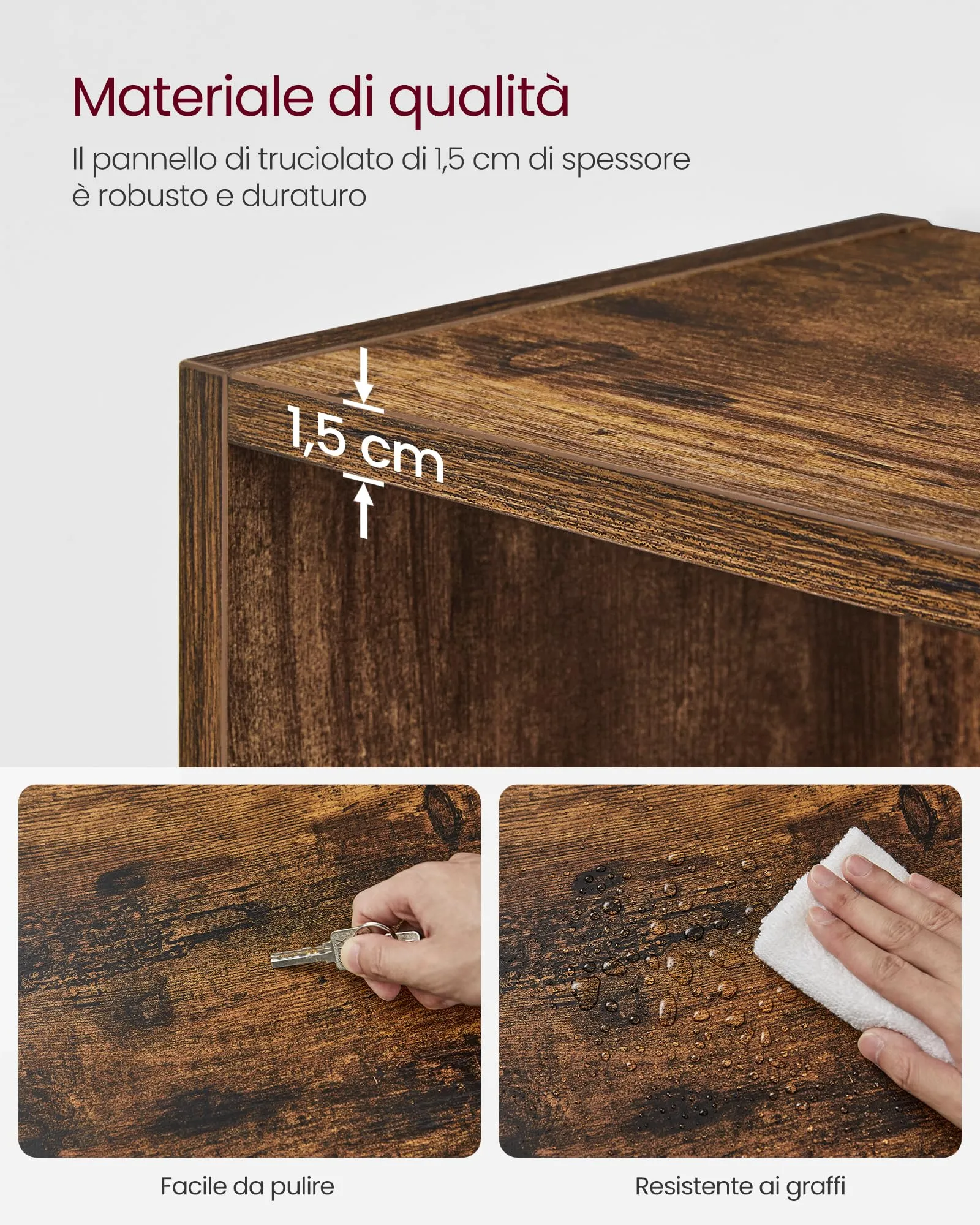 VASAGLE Custos Libreria a 4 Ripiani, Marrone Vintage LBC164X01 - immagine 7