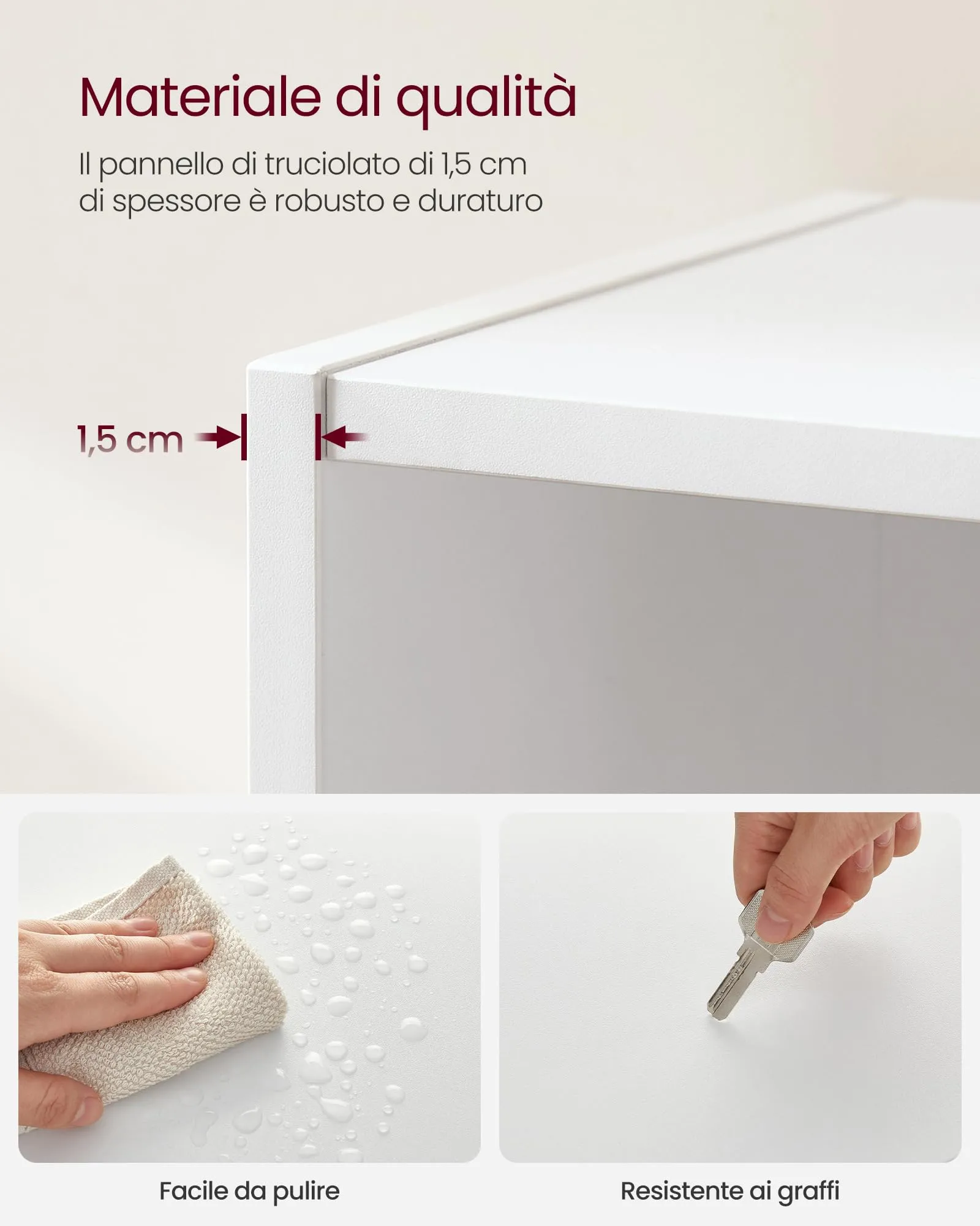 VASAGLE Scaffale a 4 Ripiani, Libreria con Scomparti Regolabili, Bianco Nuvola LBC164T14 - immagine 7