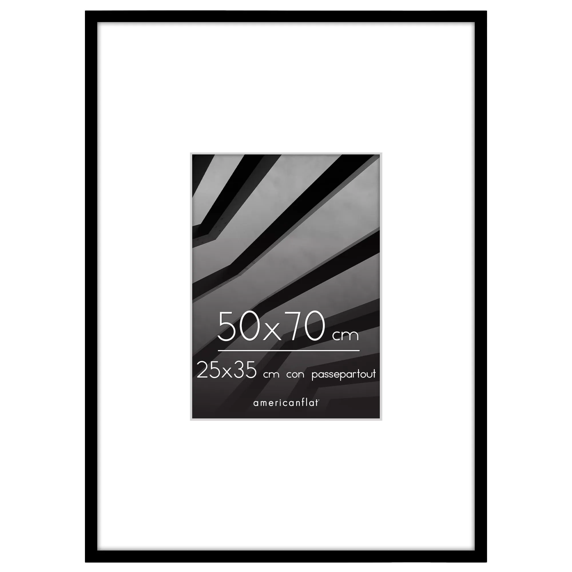 Americanflat Cornice Nera 50x70 cm con Passepartout 25x35 cm - immagine 1