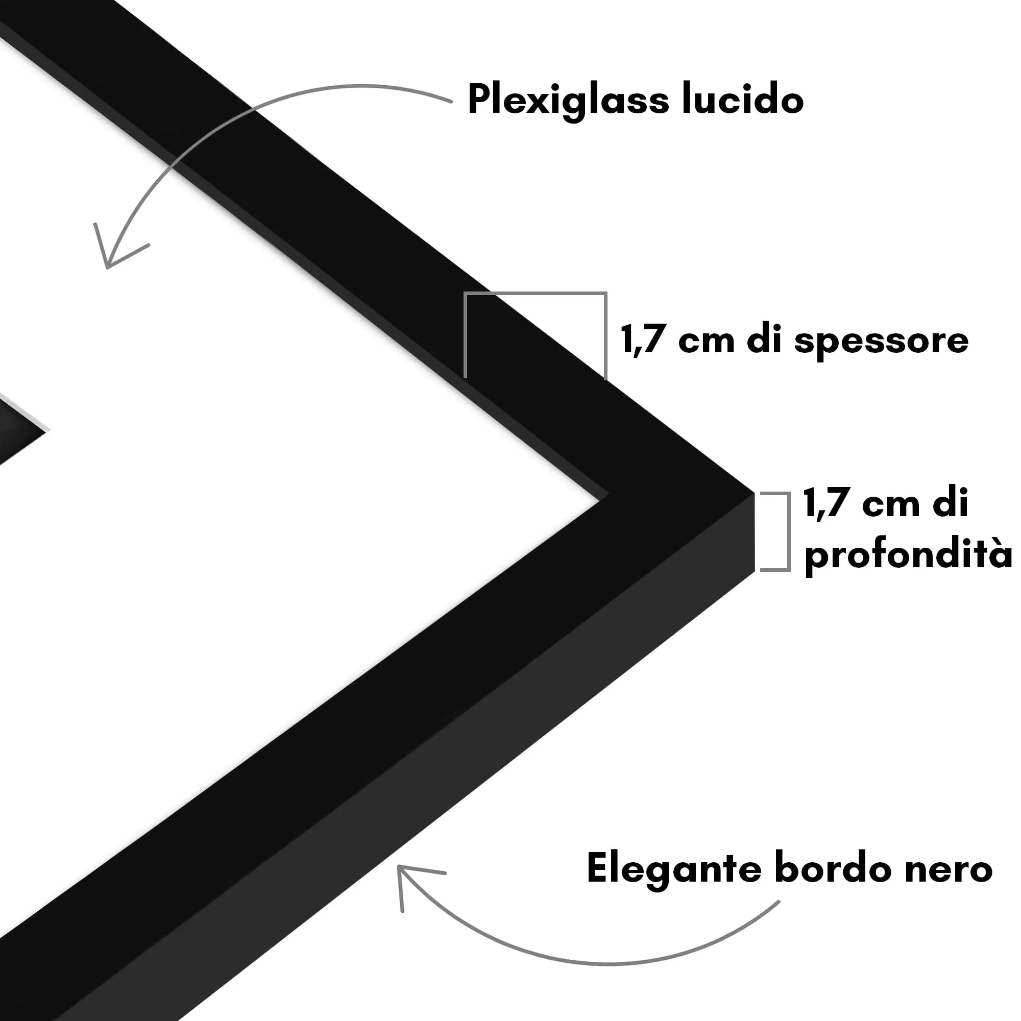 Americanflat Cornice Nera 50x70 cm con Passepartout 25x35 cm - immagine 3