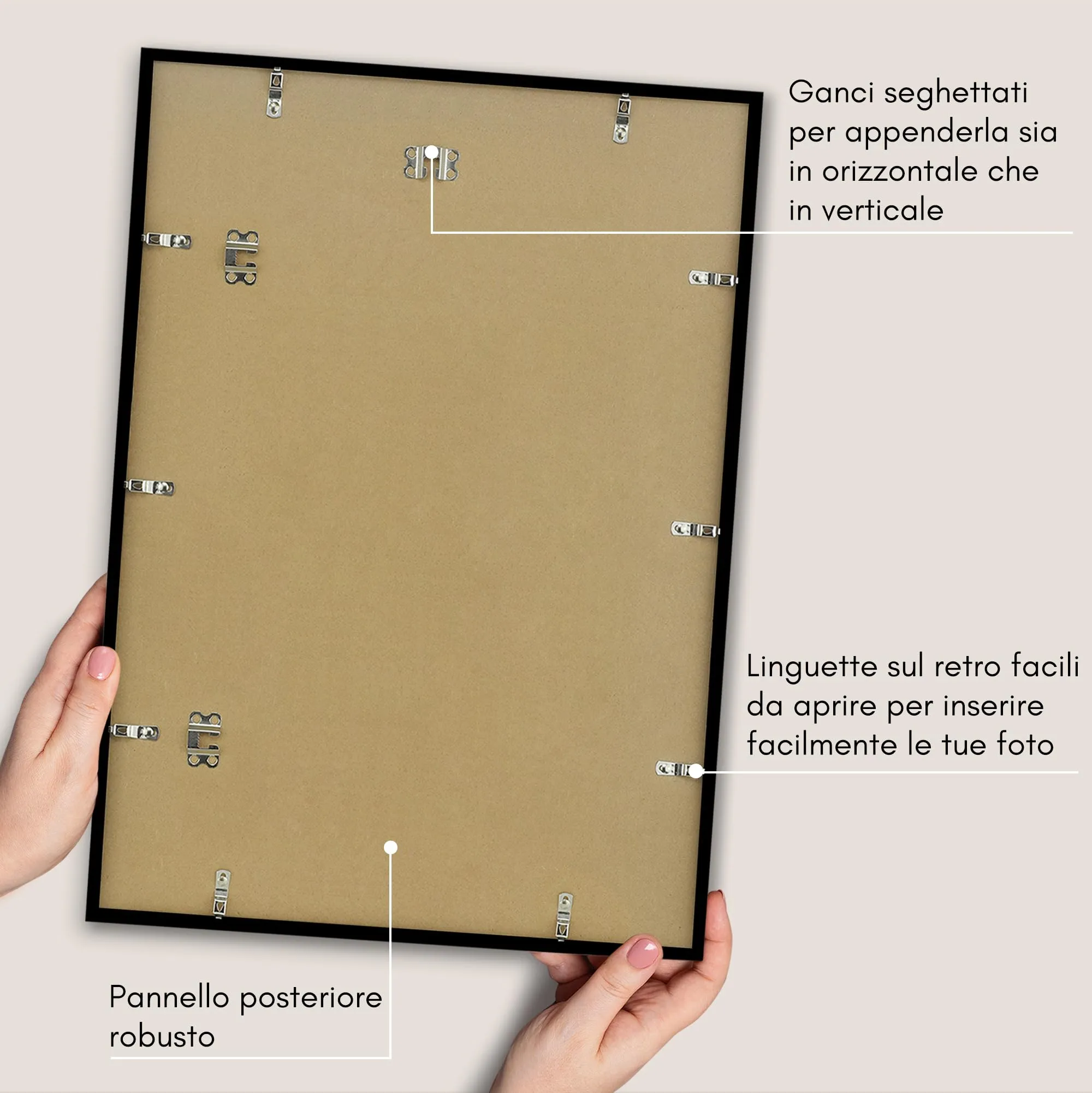 Americanflat Cornice Nera 50x70 cm con Passepartout 25x35 cm - immagine 6