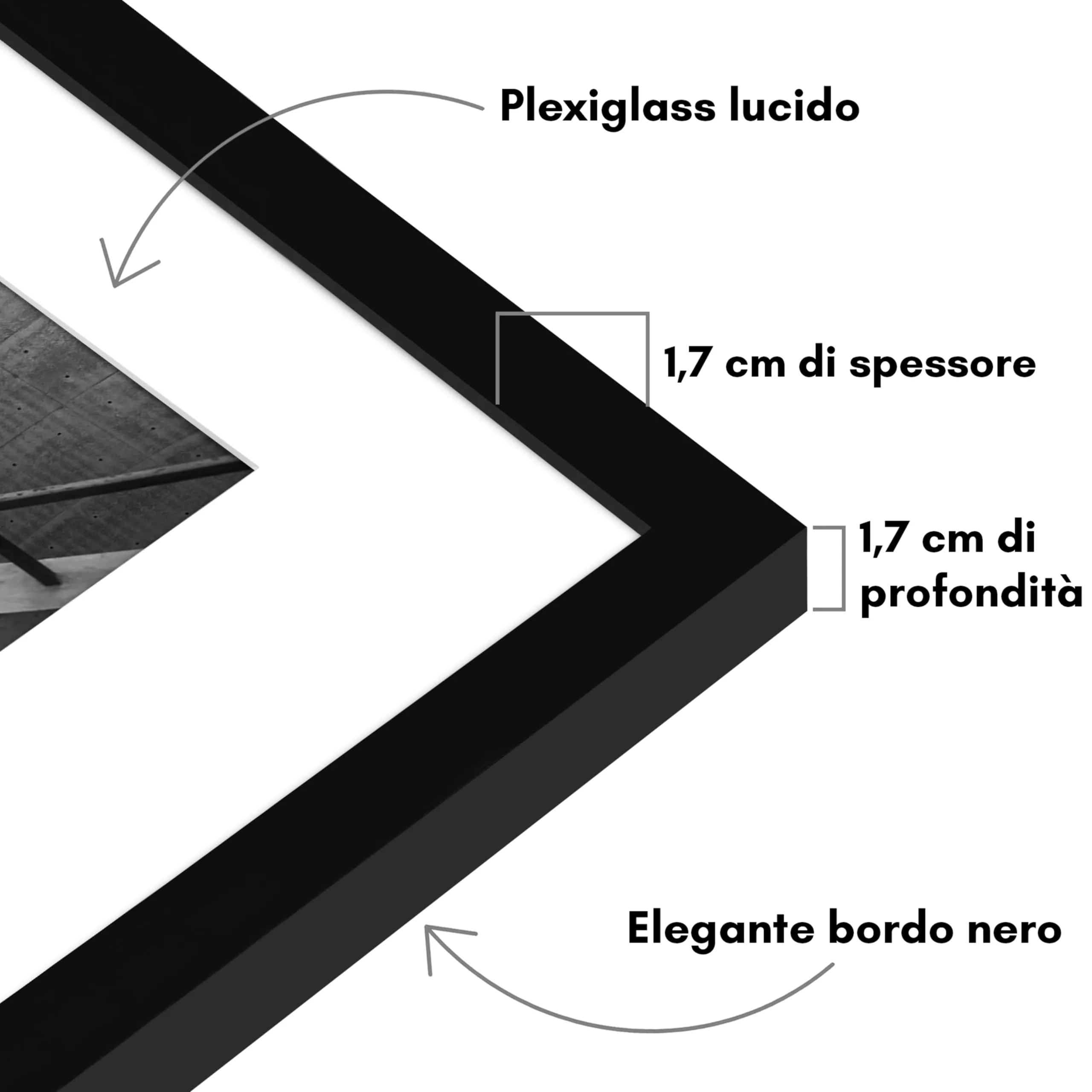 Americanflat Cornice 50x75 cm Nera con Passepartout per 40x60 cm - immagine 3
