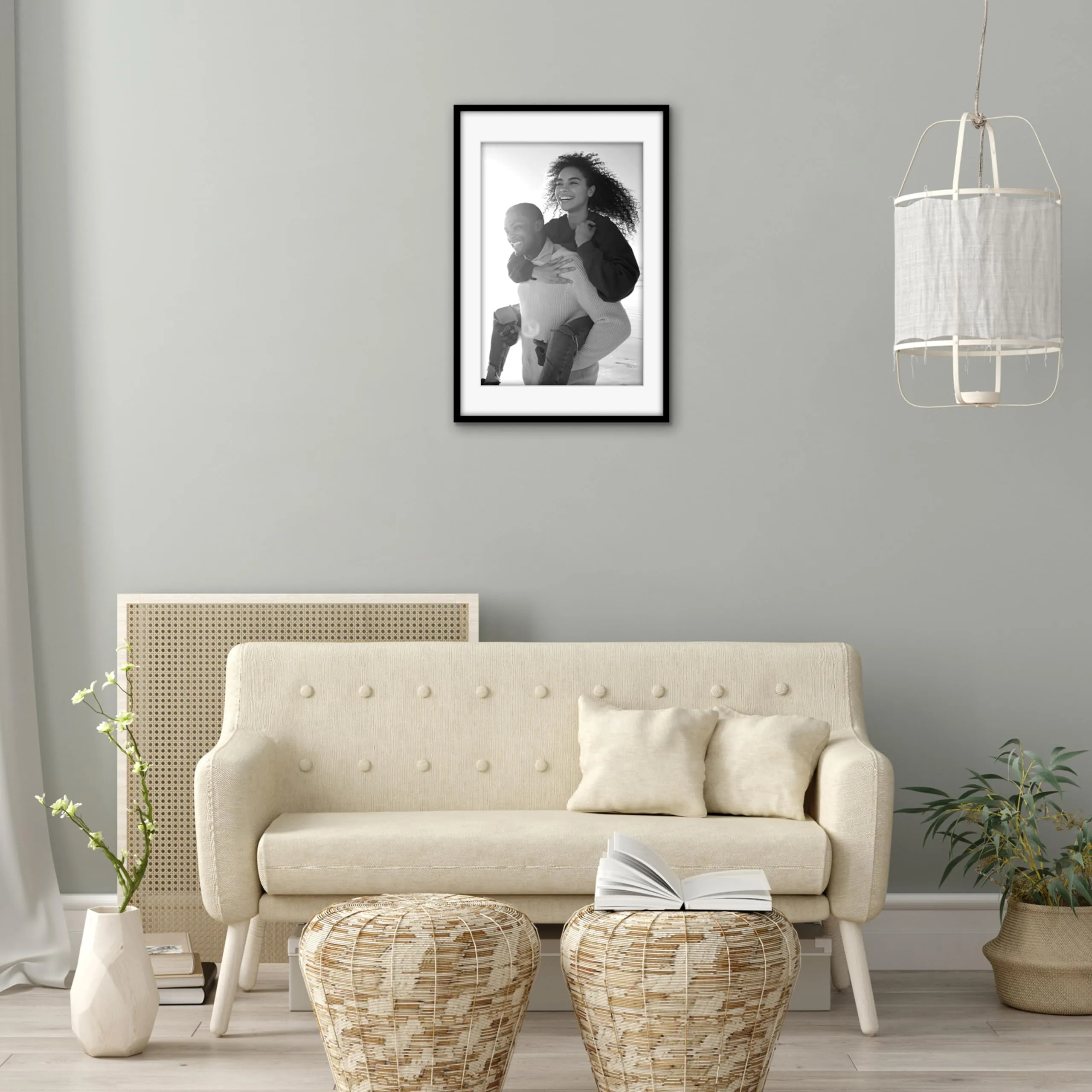 Americanflat Cornice 50x75 cm Nera con Passepartout per 40x60 cm - immagine 5