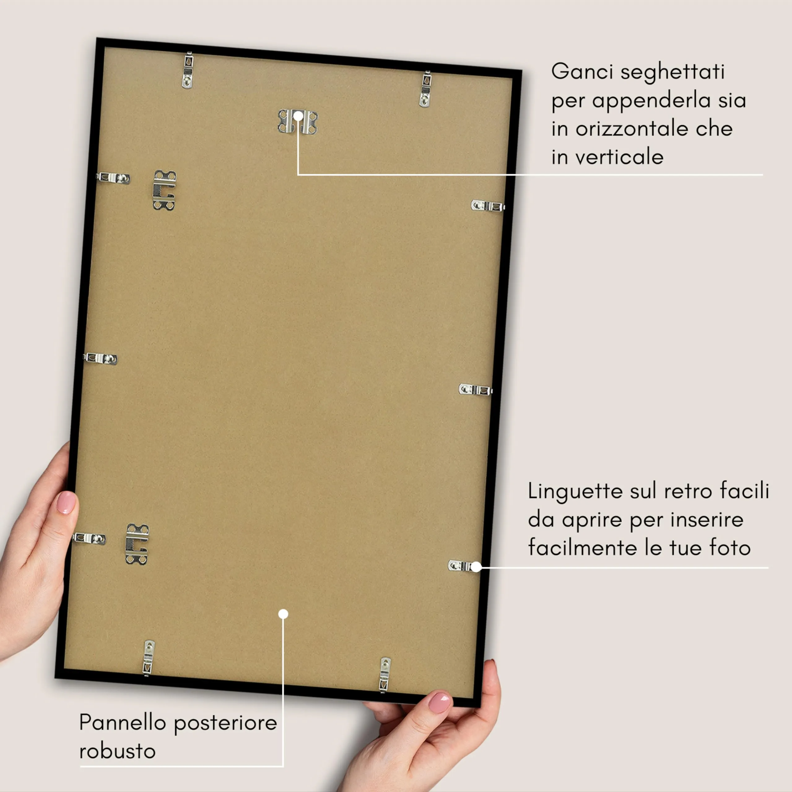 Americanflat Cornice 50x75 cm Nera con Passepartout per 40x60 cm - immagine 6