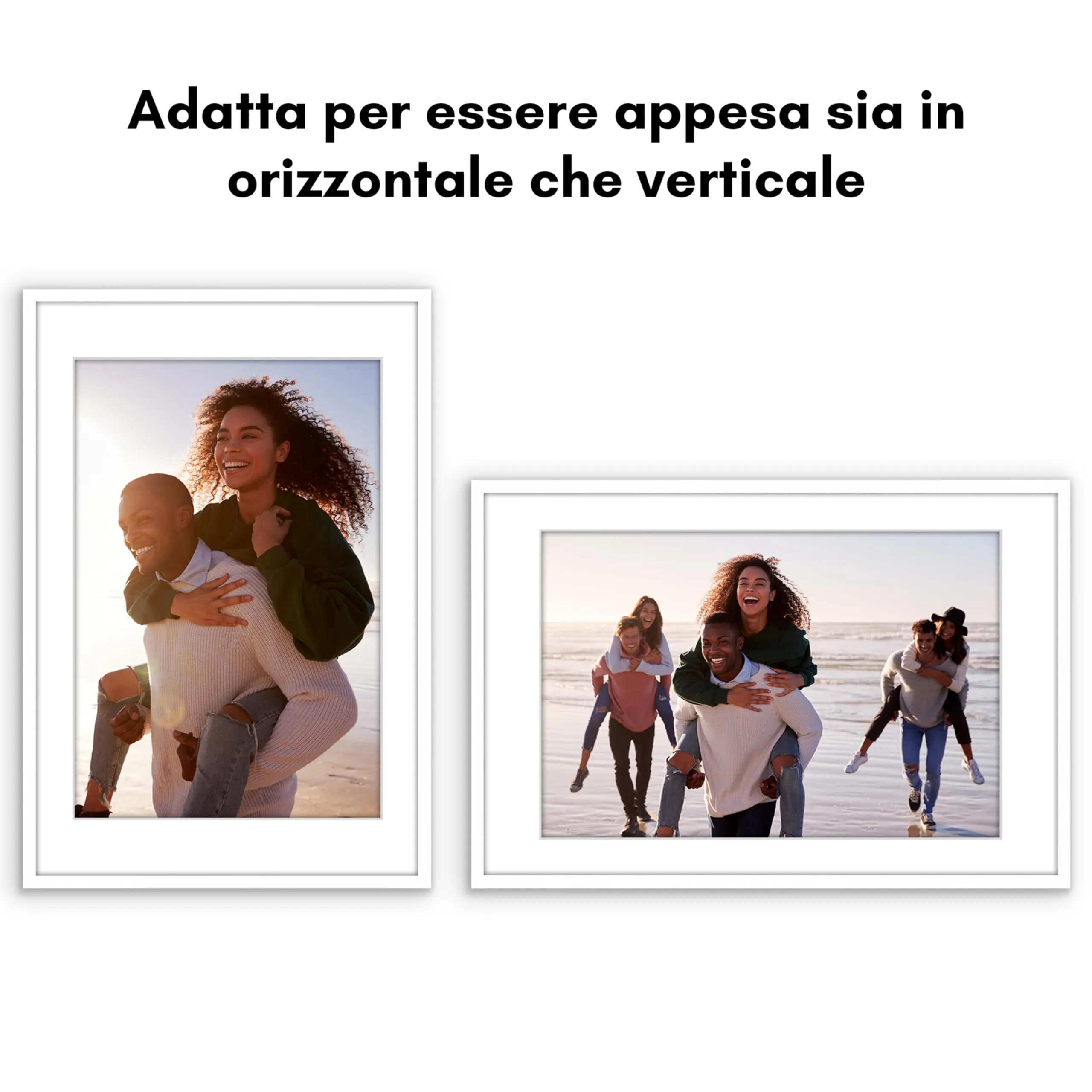 Americanflat Cornice Bianca 50x75 cm - Portafoto in PVC con Pannello in Plastica (40x60 cm con Passepartout o 75x50 cm senza Passepartout) - immagine 4