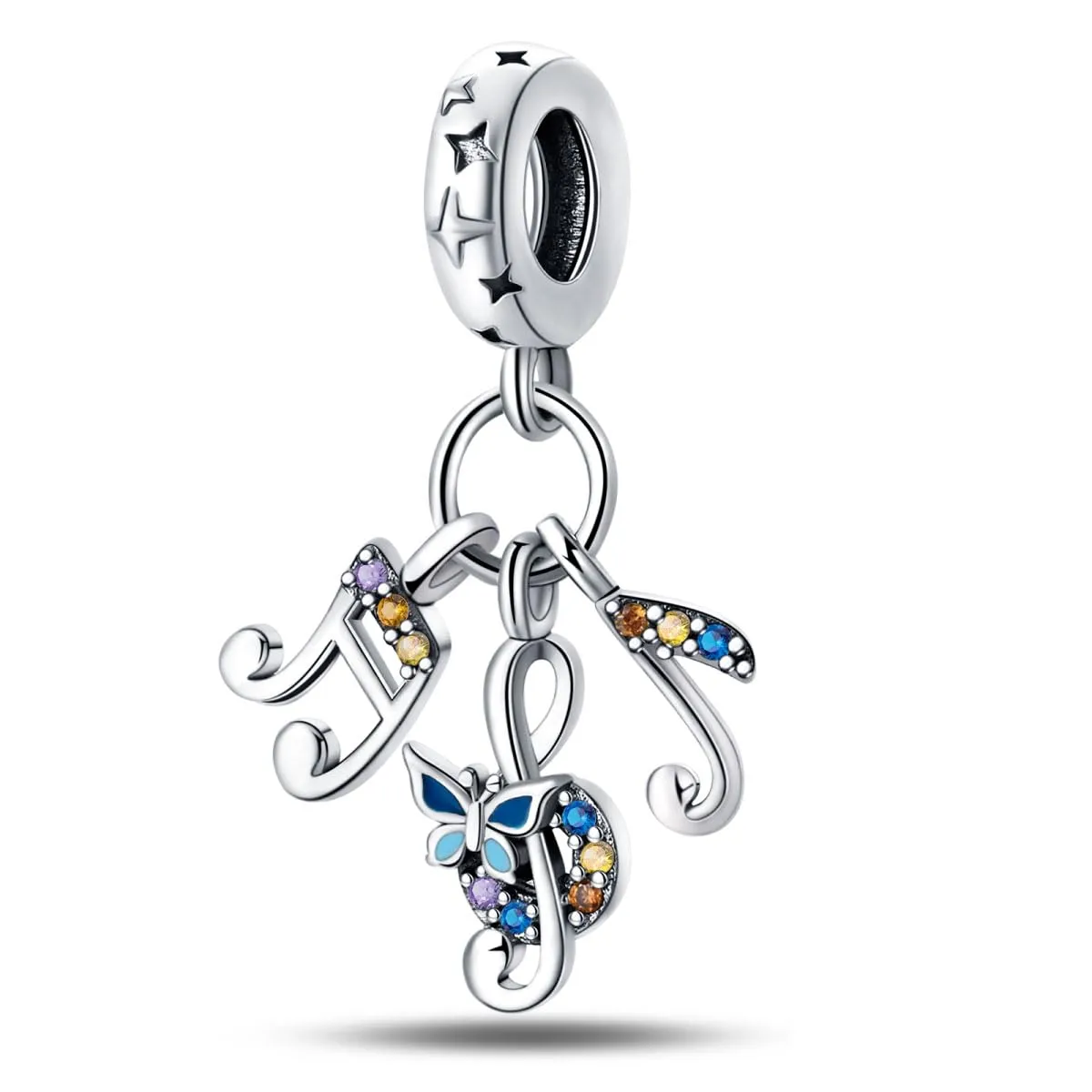 Pandach Bead Charm in Argento Sterling 925 con Cubic Zirconia per Braccialetti e Collane Europei - immagine 1