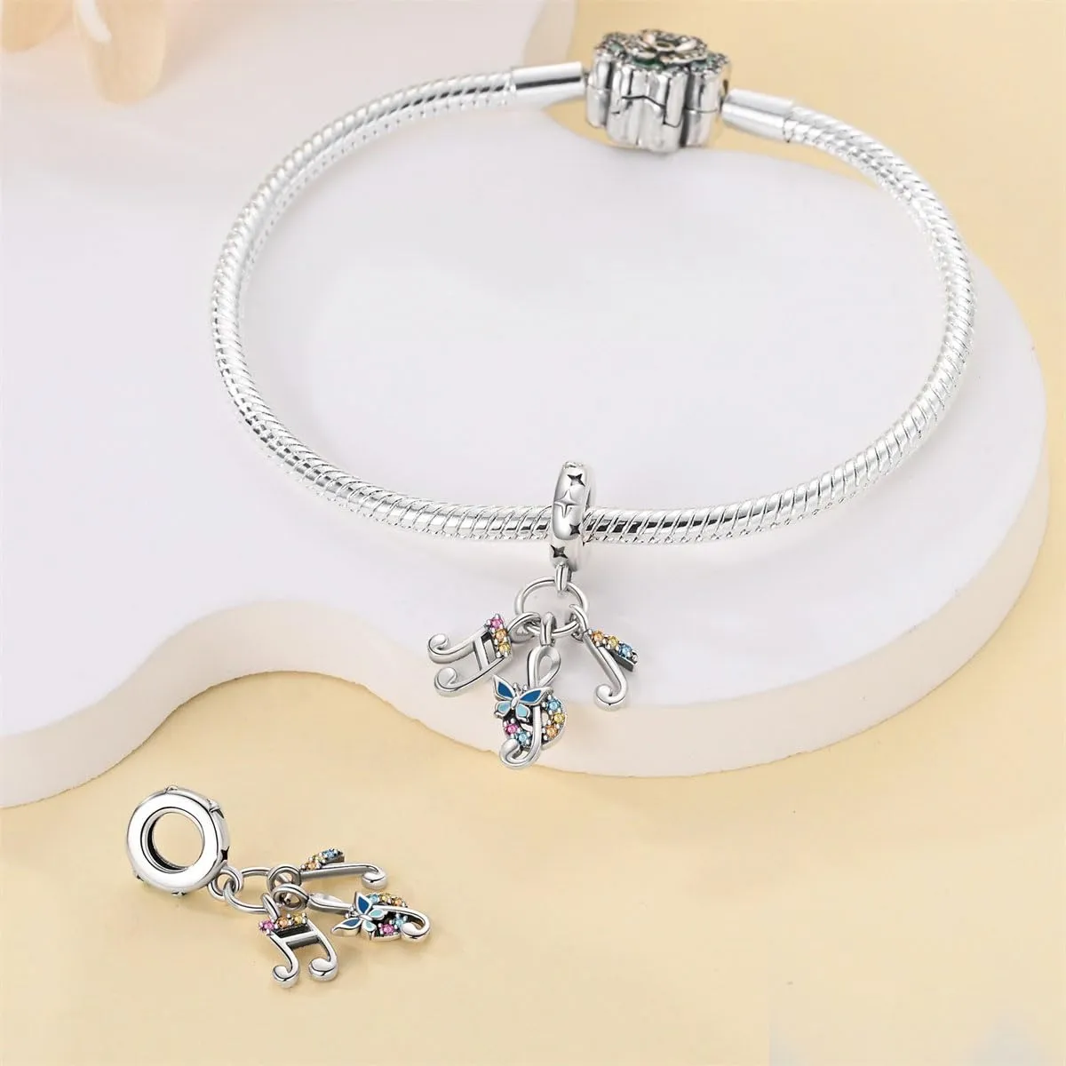 Pandach Bead Charm in Argento Sterling 925 con Cubic Zirconia per Braccialetti e Collane Europei - immagine 3