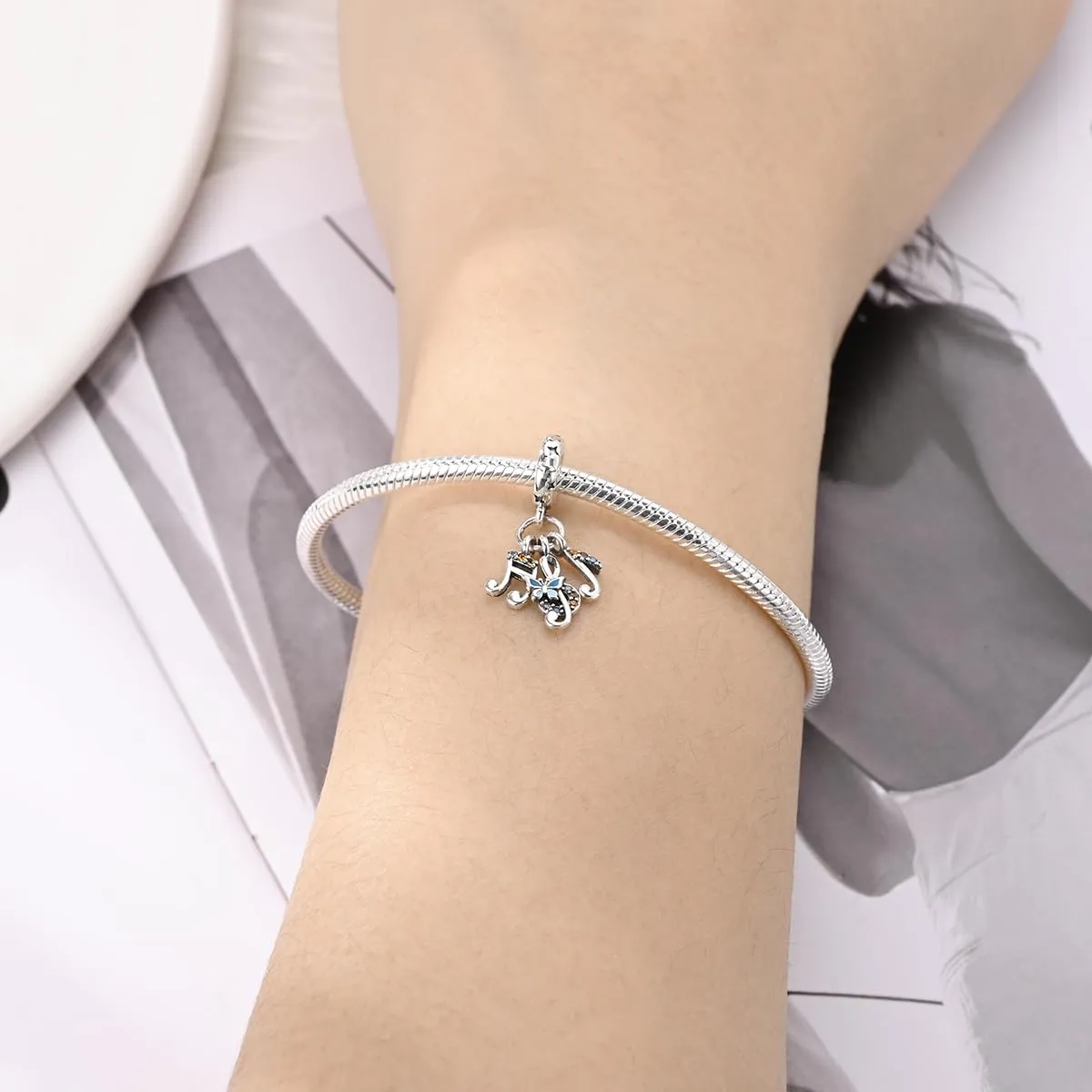 Pandach Bead Charm in Argento Sterling 925 con Cubic Zirconia per Braccialetti e Collane Europei - immagine 4