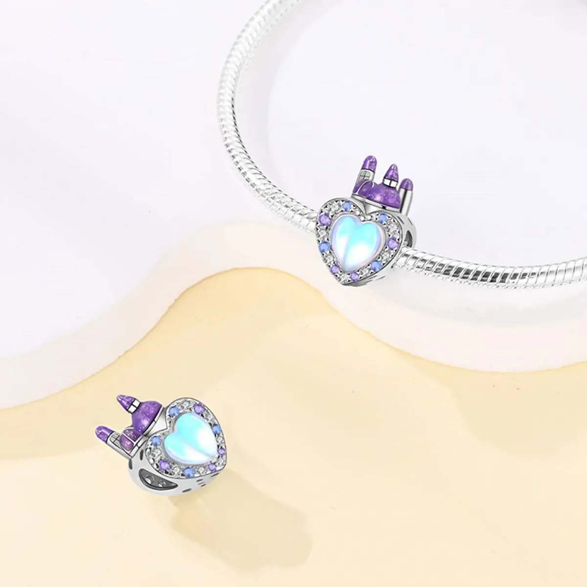 Pandach Bead Charm in Argento Sterling 925 con Cubic Zirconia per Braccialetti e Collane European Style - immagine 2