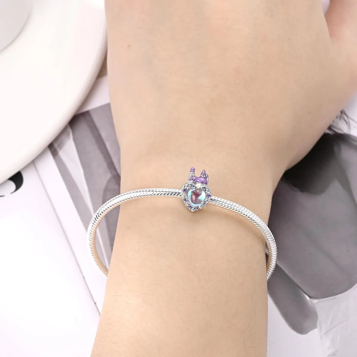 Pandach Bead Charm in Argento Sterling 925 con Cubic Zirconia per Braccialetti e Collane European Style - immagine 4