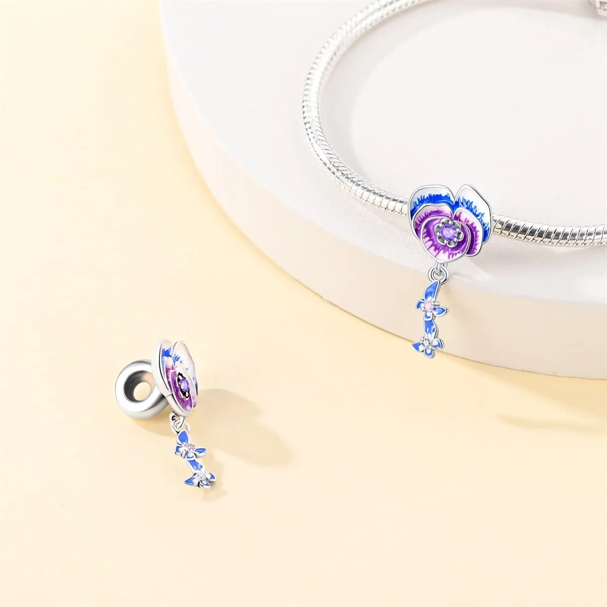 Pandach Bead Charm Ciondolo Argento Sterling 925 con Cubic Zirconia per Braccialetti e Collane Europei - immagine 2