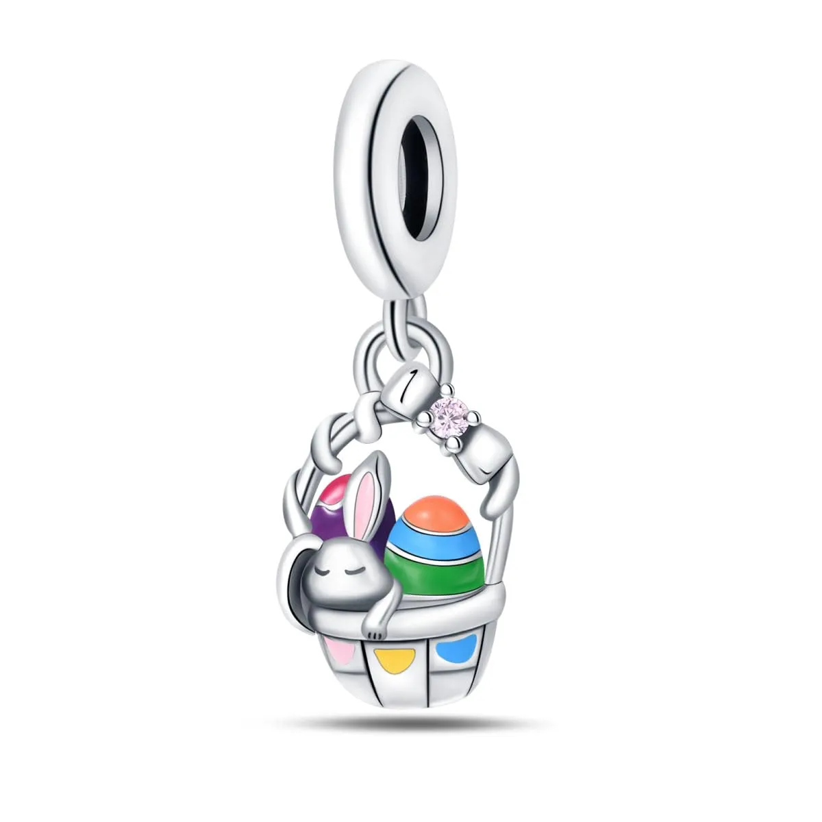 Pandach Bead Charm in Argento Sterling 925 con Cubic Zirconia per Braccialetti e Collane - immagine 1