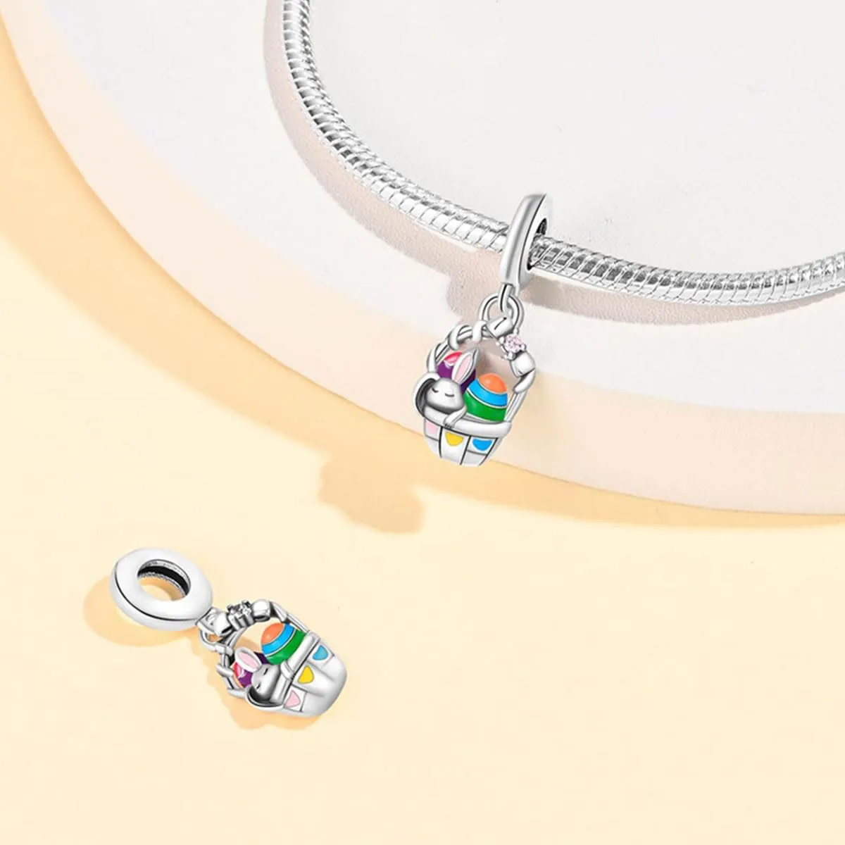 Pandach Bead Charm in Argento Sterling 925 con Cubic Zirconia per Braccialetti e Collane - immagine 2