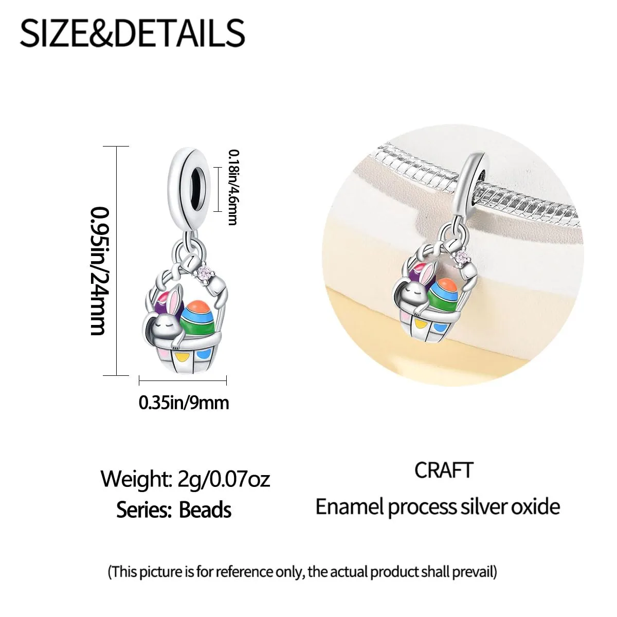 Pandach Bead Charm in Argento Sterling 925 con Cubic Zirconia per Braccialetti e Collane - immagine 5