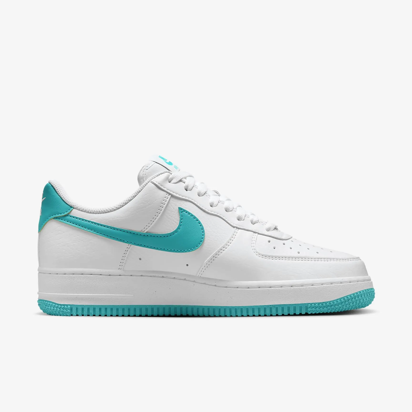 Nike Air Force 1 '07 NN Women's Leather Shoes - White/Dusty Cactus-White-Volt (DV3808 107) - immagine 4