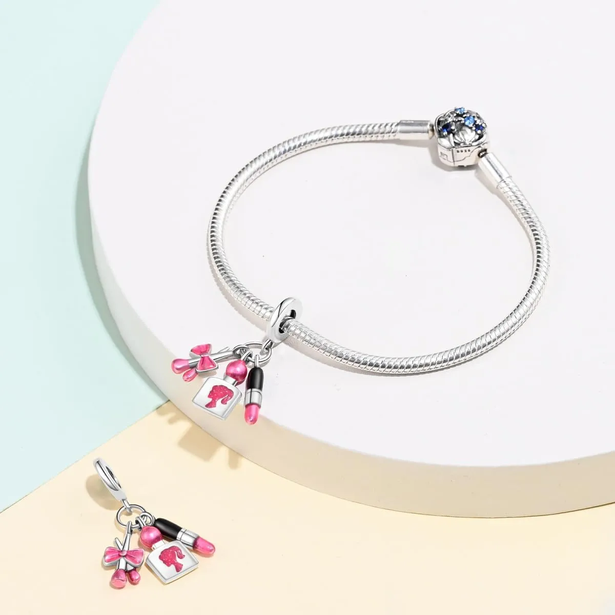 Pandach Bead Charm in Argento Sterling 925 con Cubic Zirconia per Braccialetti e Collane Europei - immagine 3