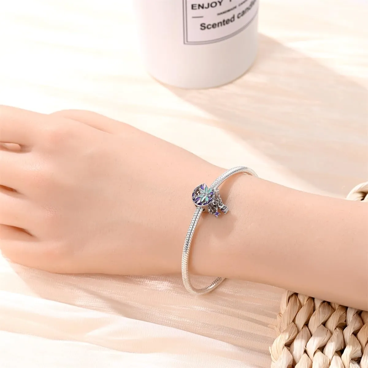 Pandach Bead Charm Ciondolo Argento Sterling 925 con Cubic Zirconia per Braccialetti e Collane Europei - immagine 4