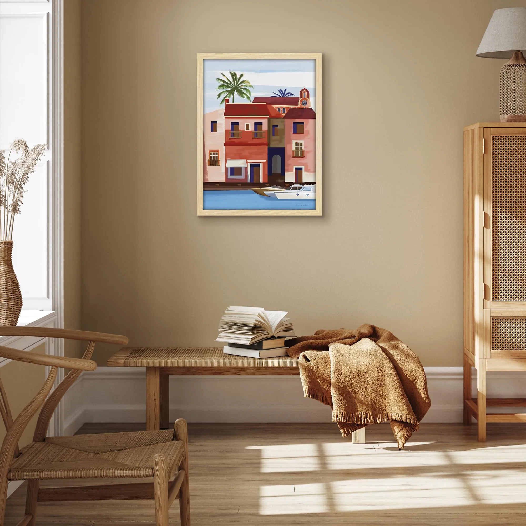 Americanflat Cornice Effetto Rovere Naturale 45x60 cm in Legno MDF - immagine 5