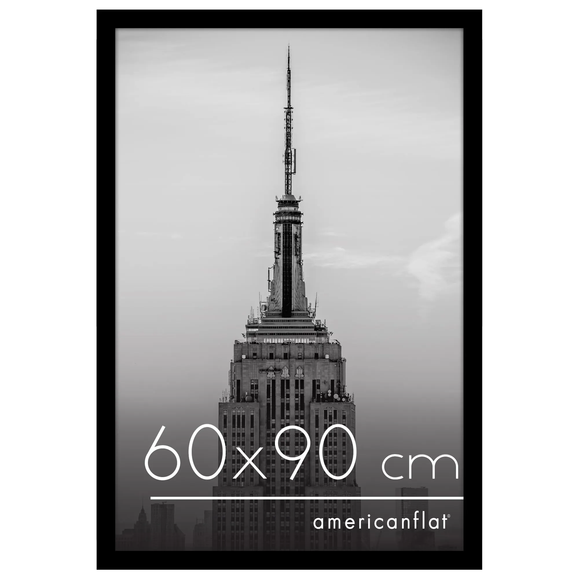 Americanflat Cornice in Legno MDF Nera 60x90 cm - immagine 1