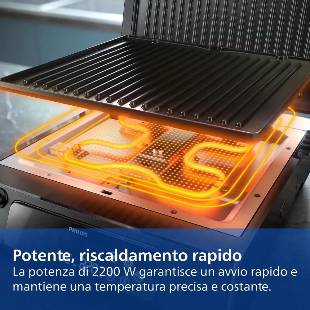 Philips 5000 Series Griglia Elettrica HD6307/70, 2200W - immagine 4