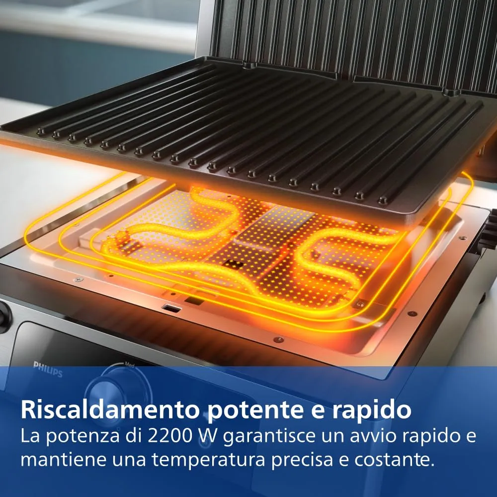 Philips 7000 Grill HD6301/90 Griglia Elettrica 2200W - immagine 2