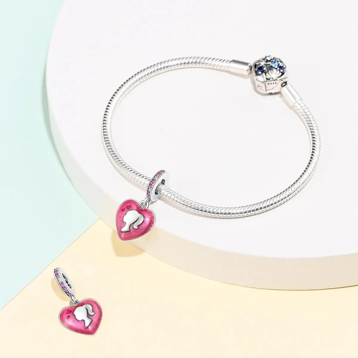 Pandach Bead Charm in Argento Sterling 925 con Cubic Zirconia, Compatibile con Braccialetti e Collane Europei - immagine 3