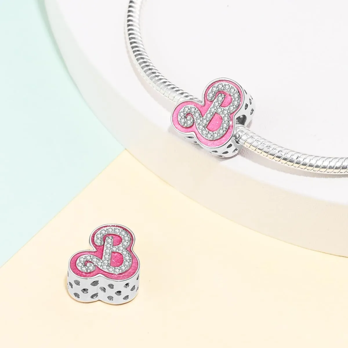 Pandach Bead Charm in Argento Sterling 925 con Cubic Zirconia, compatibile con braccialetti e collane europei - immagine 2