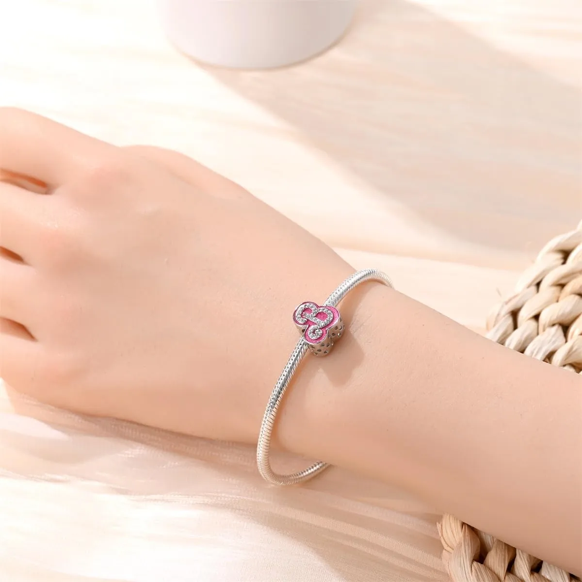 Pandach Bead Charm in Argento Sterling 925 con Cubic Zirconia, compatibile con braccialetti e collane europei - immagine 3