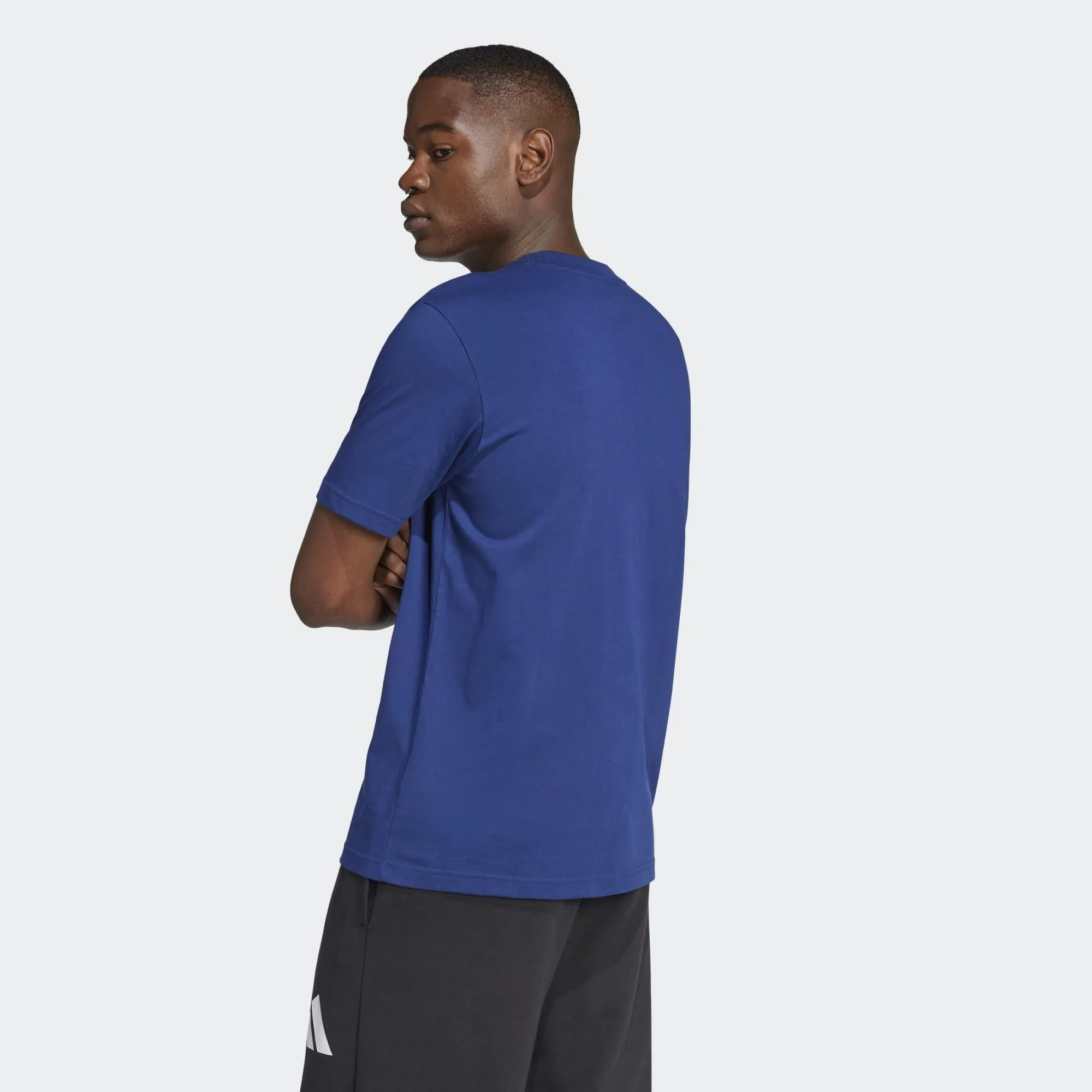 adidas Homme Essentials Big Logo Single Jersey Tee, Dark Blue/White, XS - immagine 5