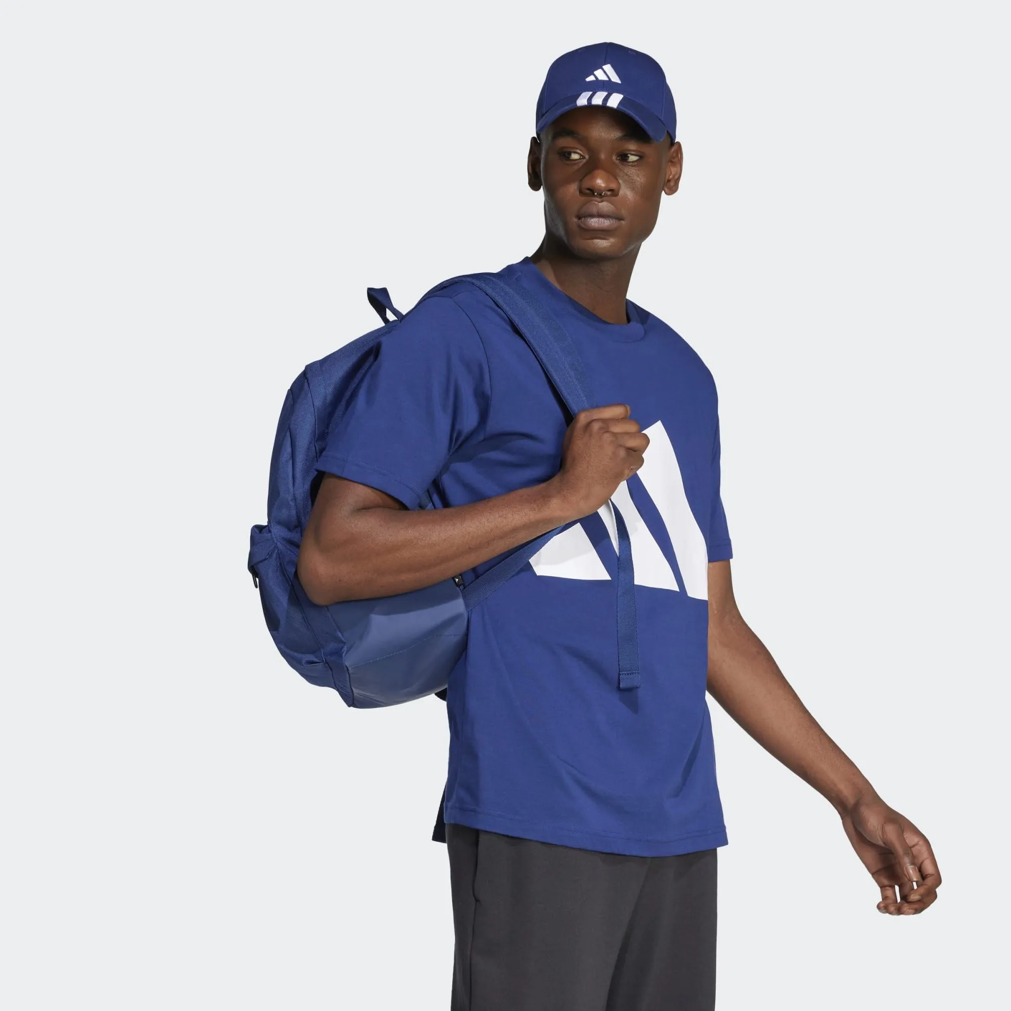 adidas Homme Essentials Big Logo Single Jersey Tee, Dark Blue/White, XS - immagine 6
