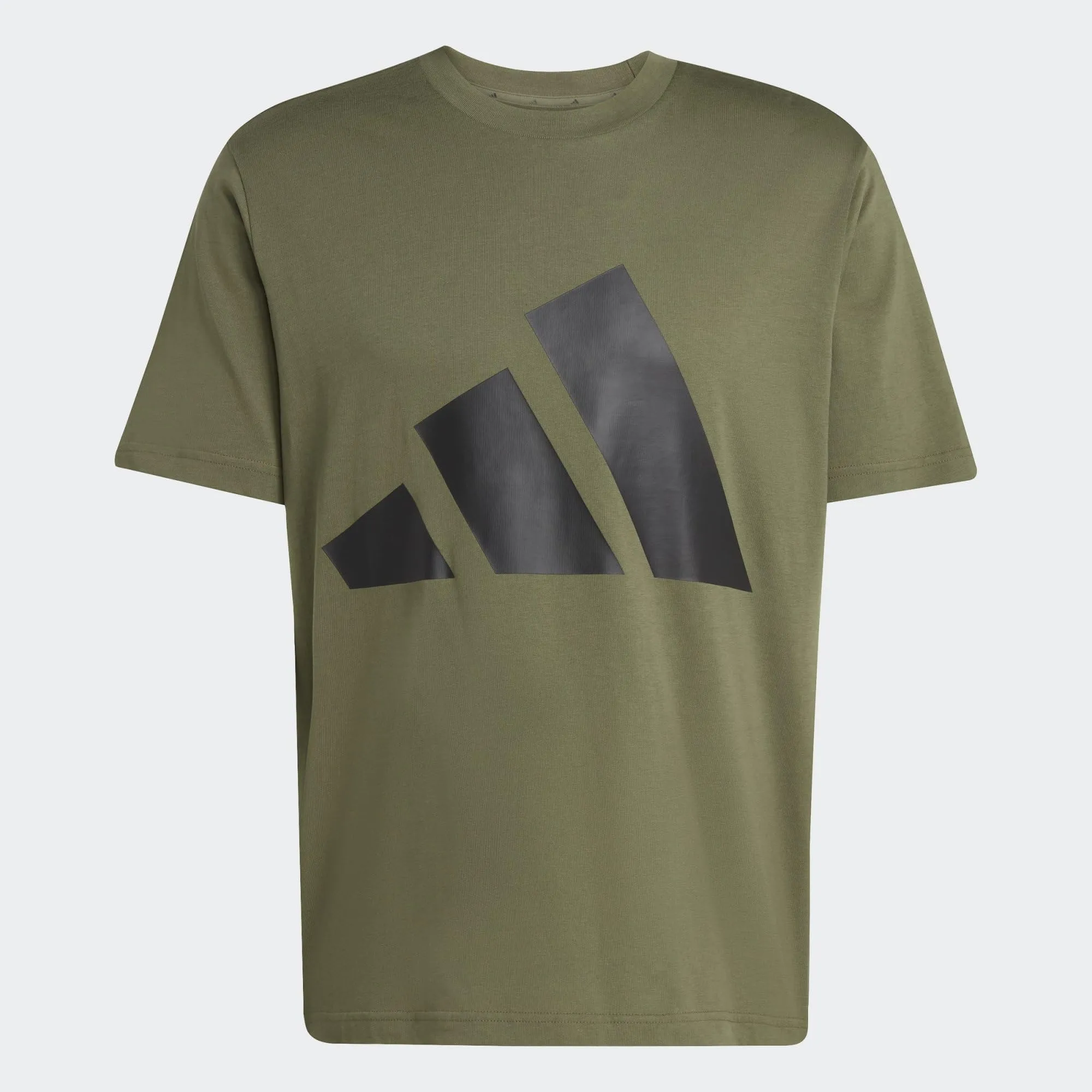 adidas Essentials Big Logo Single Jersey Shirt, Olive Strata/Black, S - immagine 4